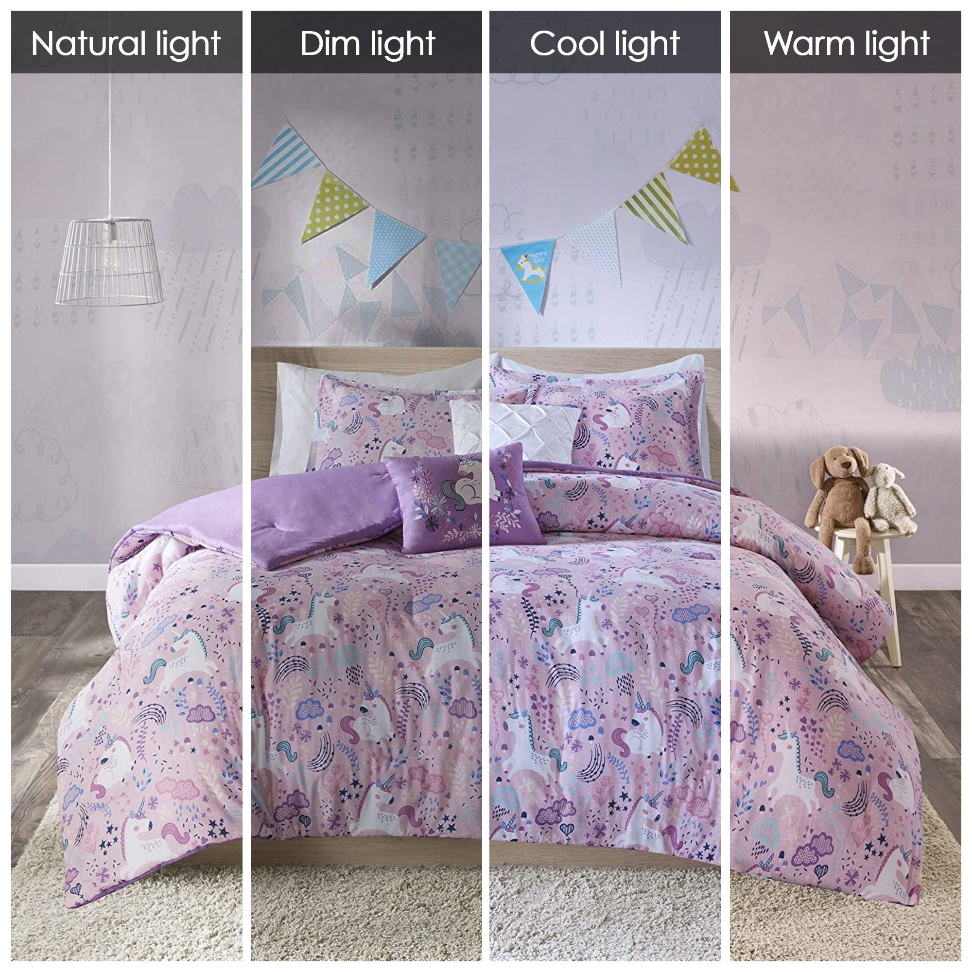 Parure de lit en coton Ella Unicorn pour enfants au design intelligent