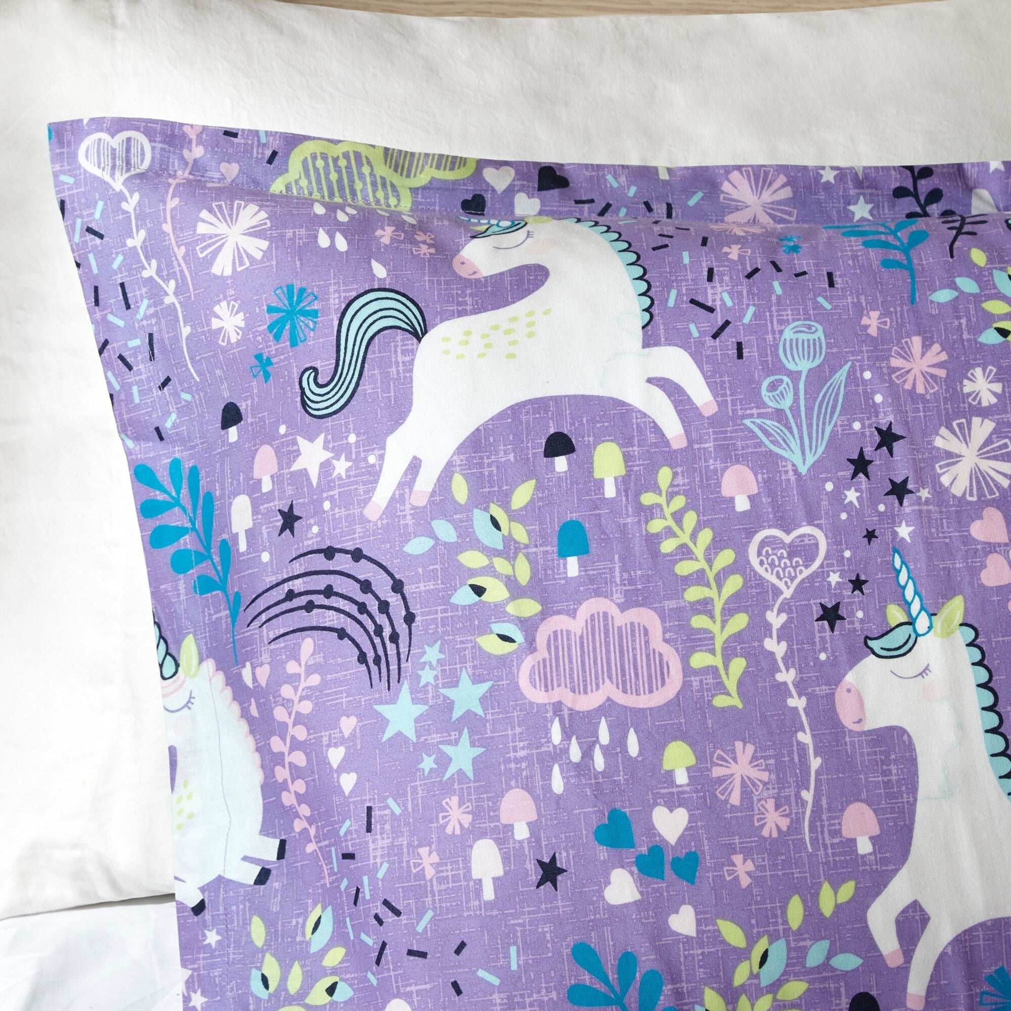 Parure de lit en coton Ella Unicorn pour enfants au design intelligent