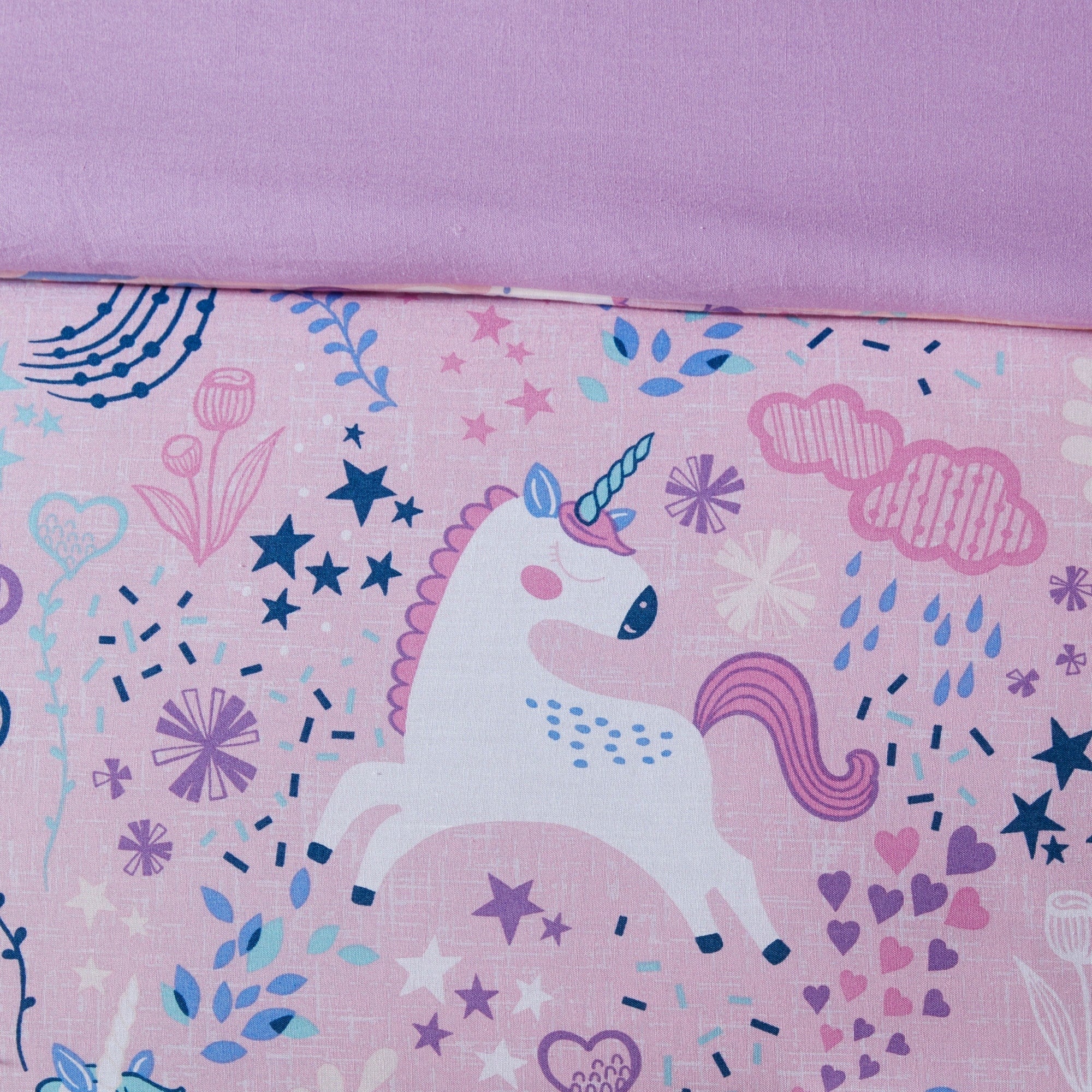 Parure de lit en coton Ella Unicorn pour enfants au design intelligent