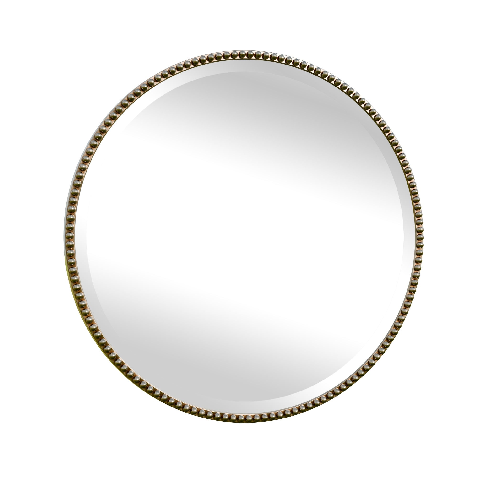 Miroir de salle de bain rond vintage avec cadre perlé