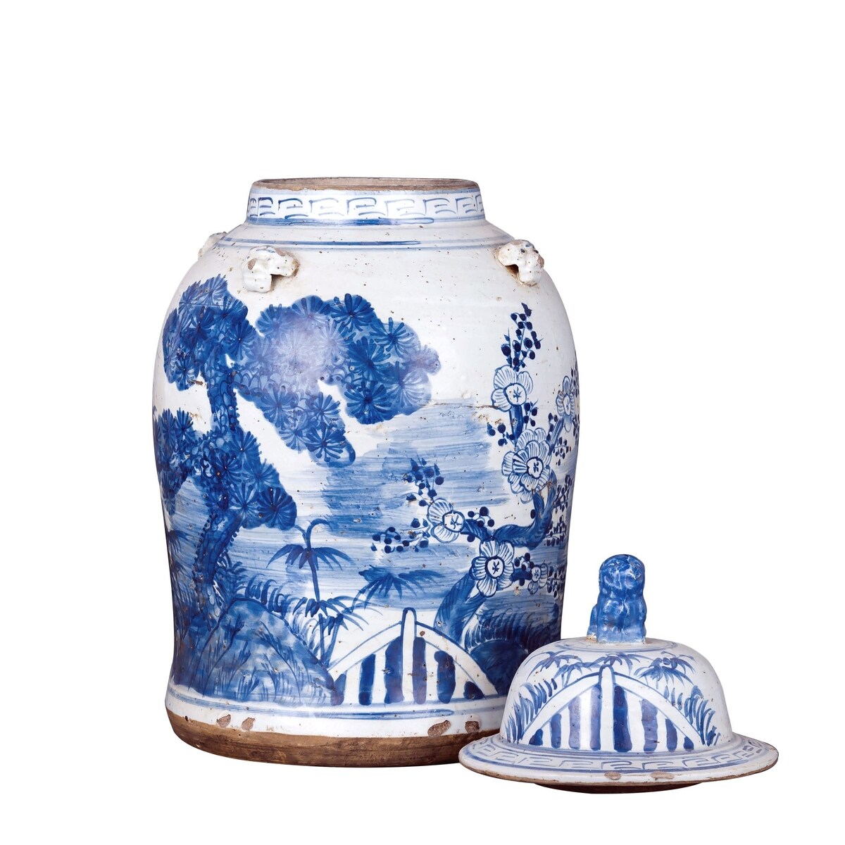 Pot de temple vintage à motif pin - Petit