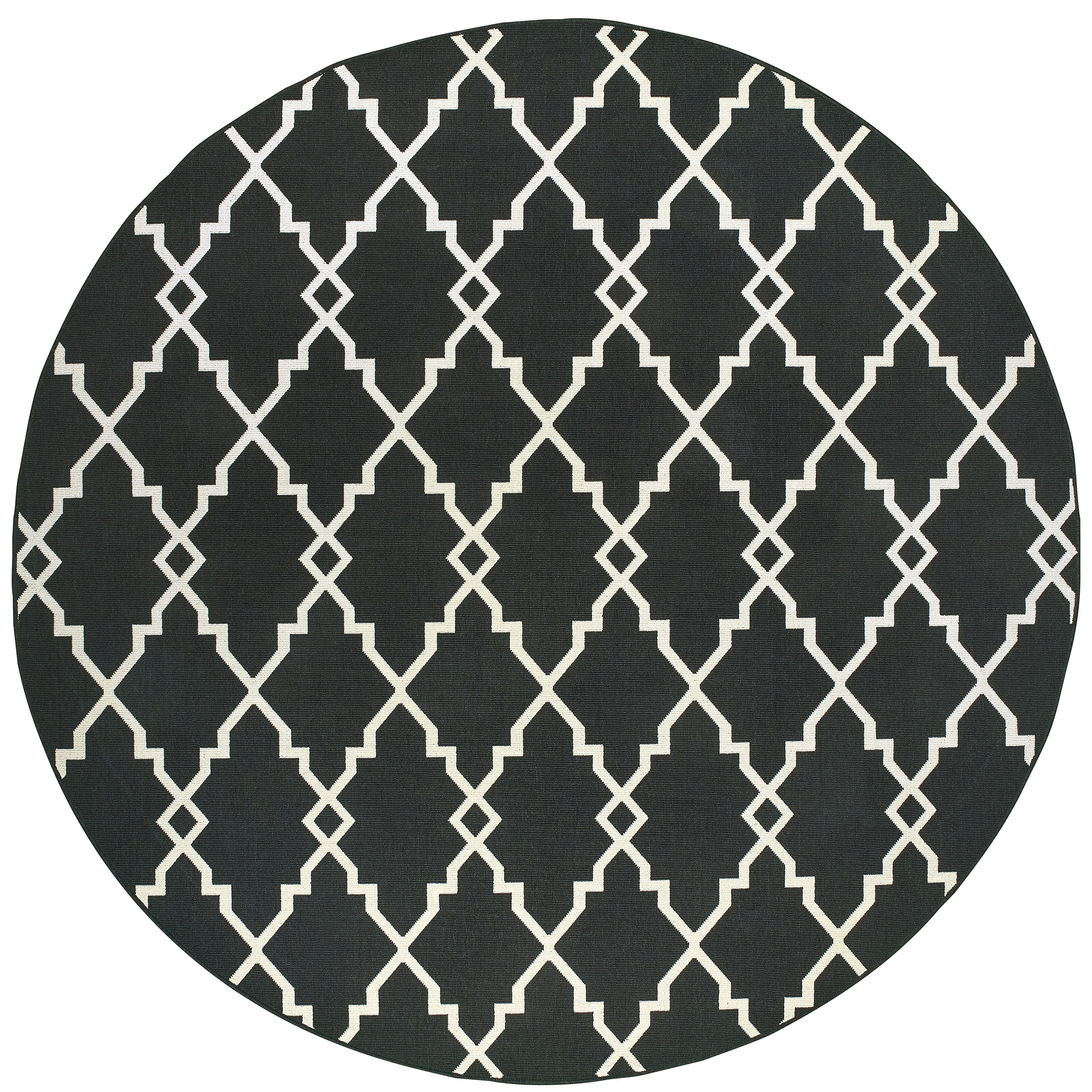 Tapis d'intérieur et d'extérieur Vista Home Malta Lattice noir/blanc cassé.