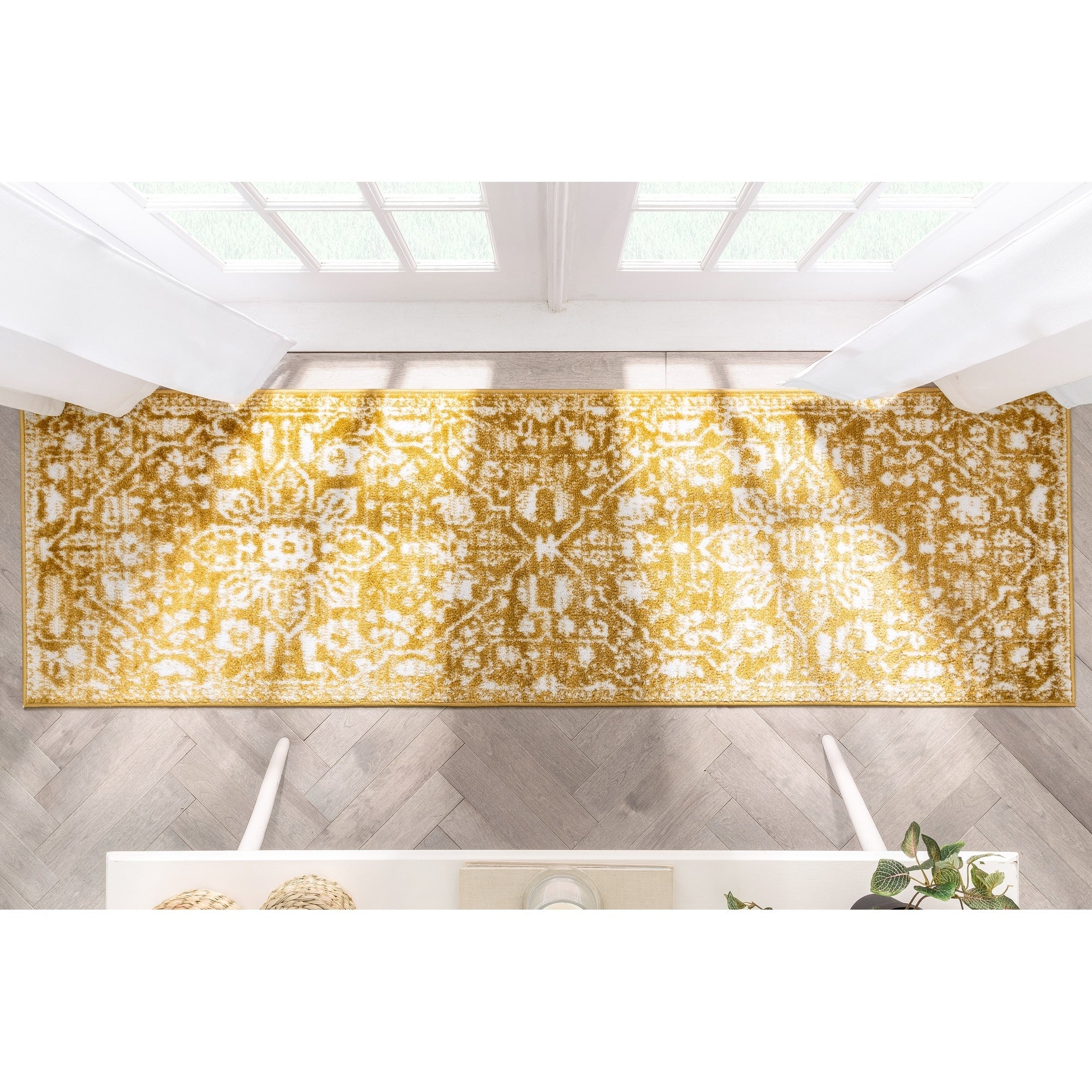 Tapis oriental bohème vintage à motif floral bien tissé Dazzle Disa