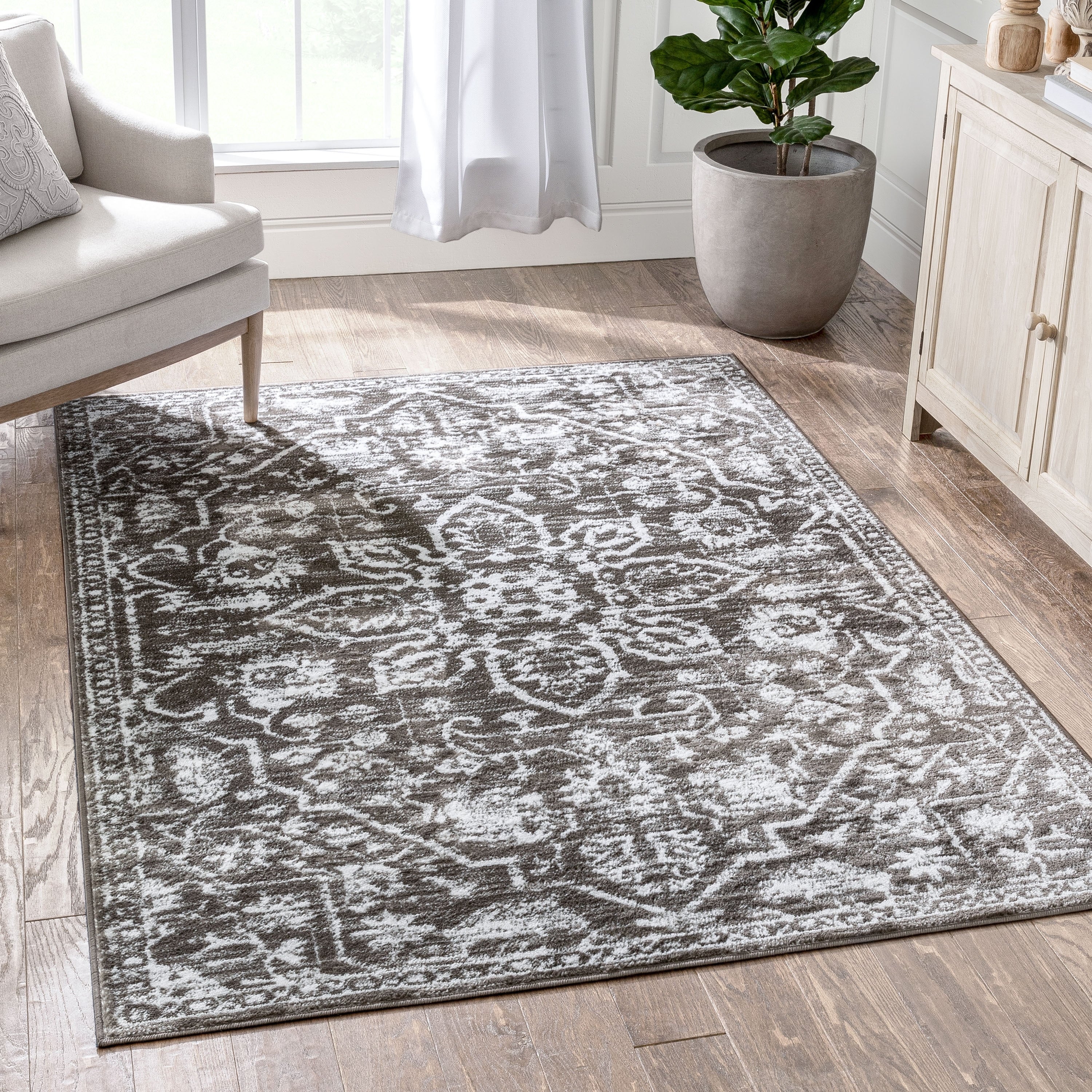 Tapis oriental bohème vintage à motif floral bien tissé Dazzle Disa