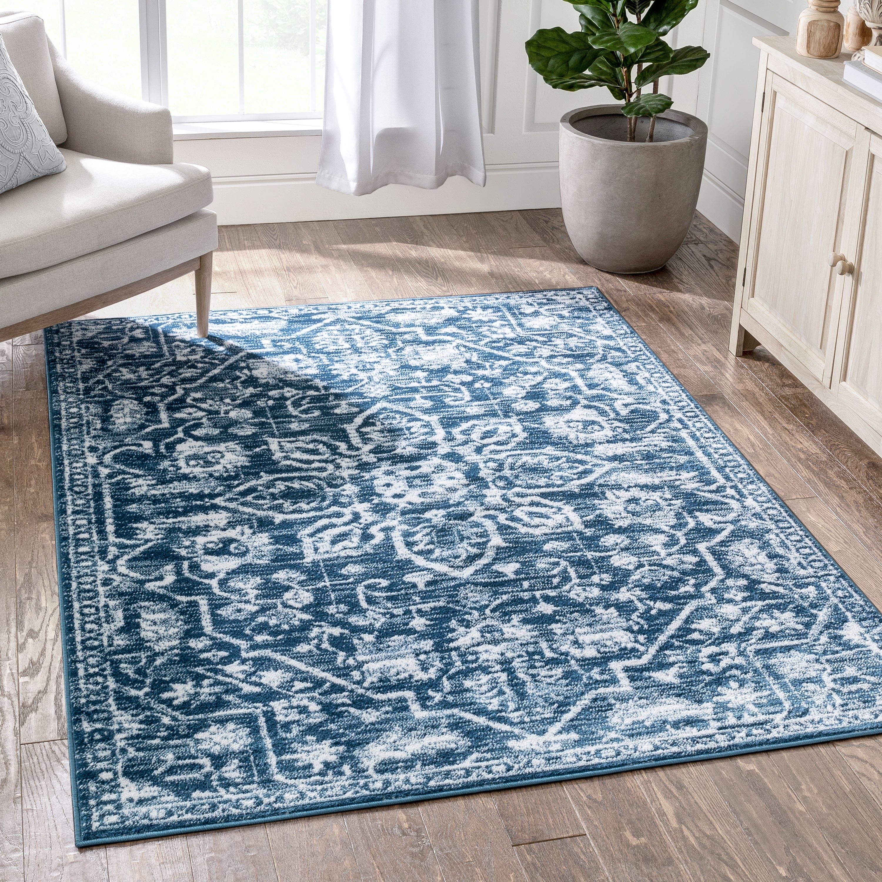 Tapis oriental bohème vintage à motif floral bien tissé Dazzle Disa