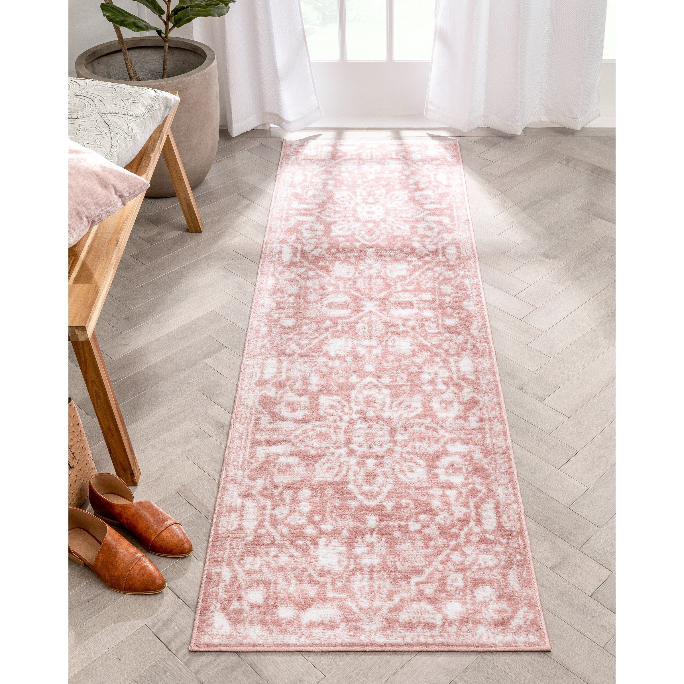 Tapis oriental bohème vintage à motif floral bien tissé Dazzle Disa