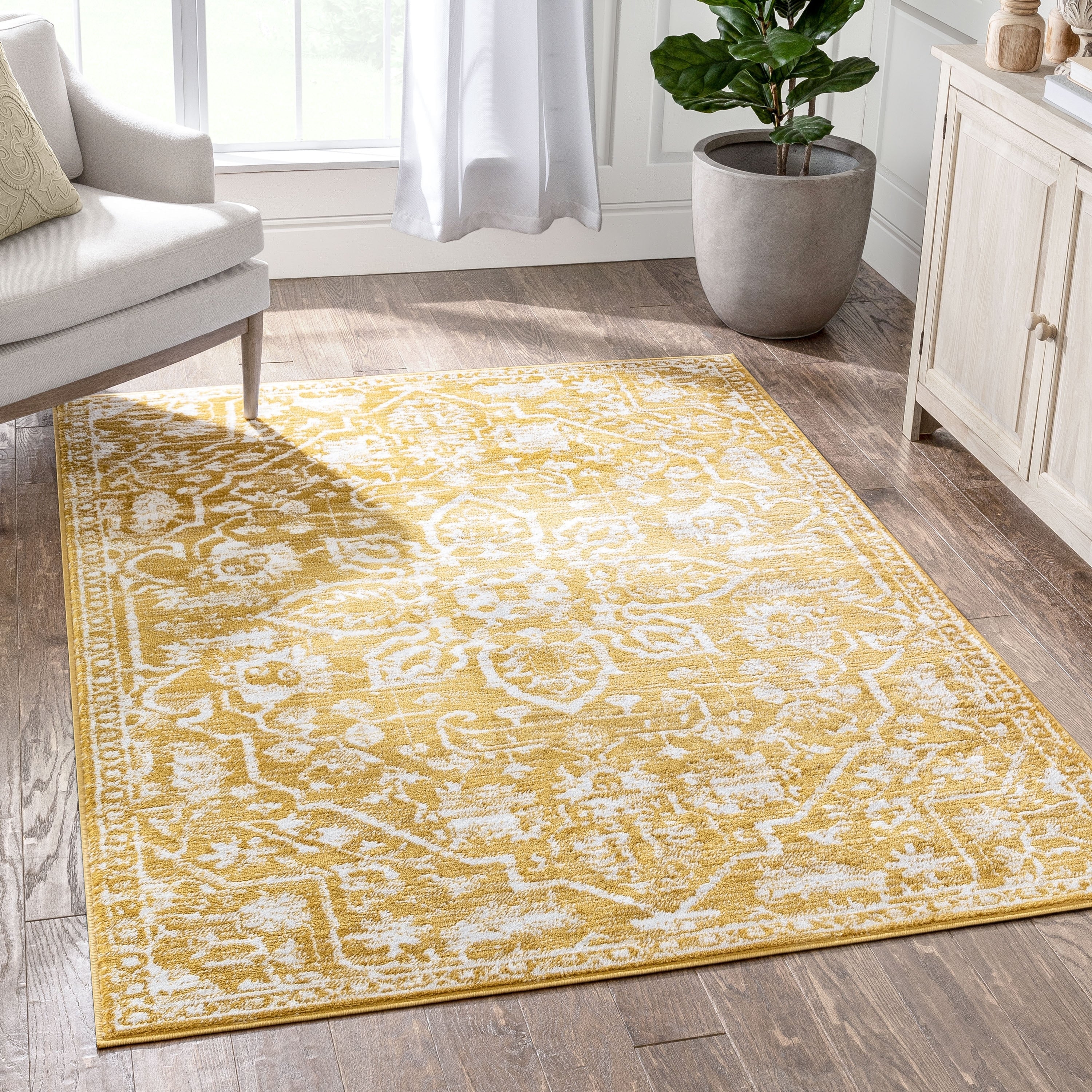 Tapis oriental bohème vintage à motif floral bien tissé Dazzle Disa
