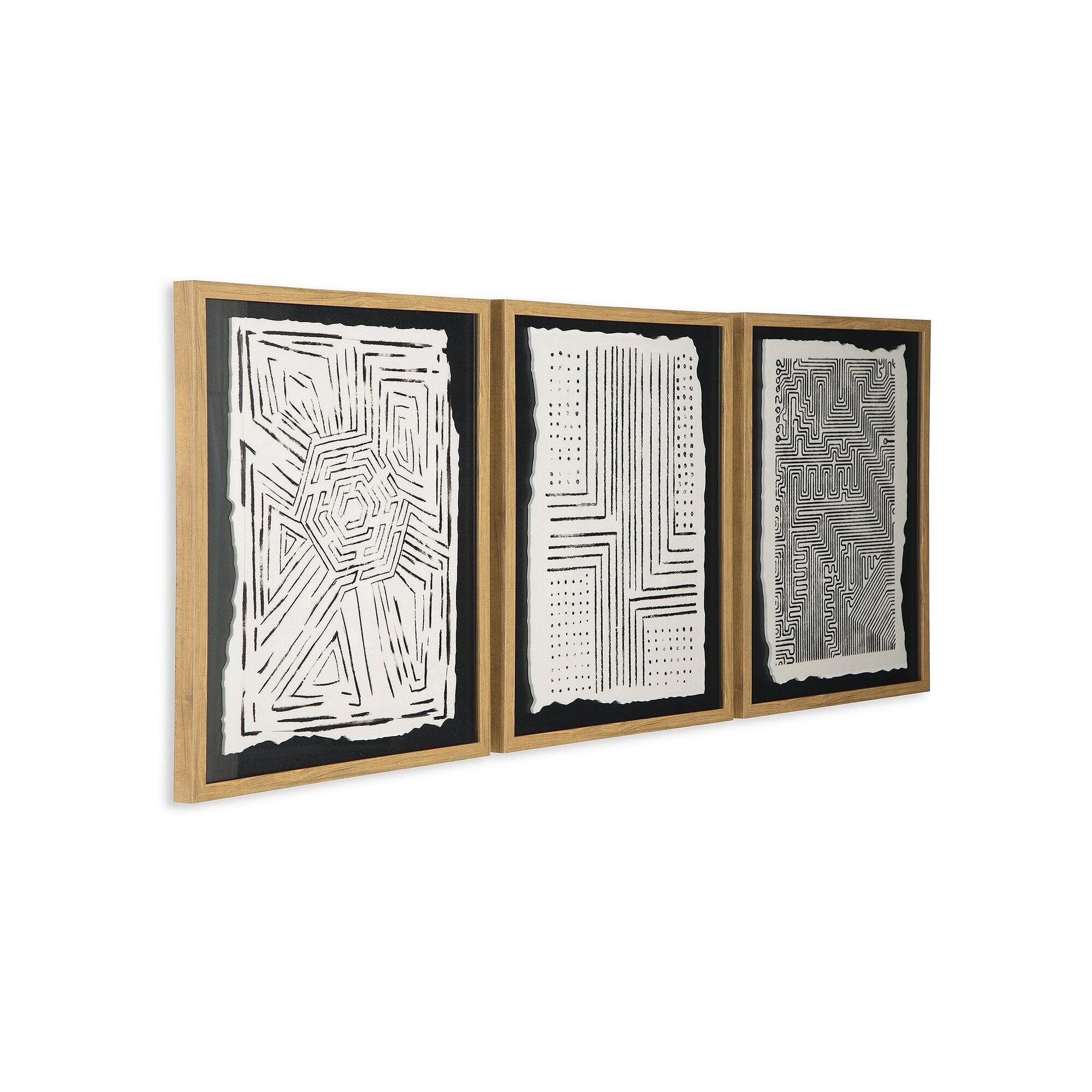 Décoration murale Wonderstow noir/beige, lot de 3