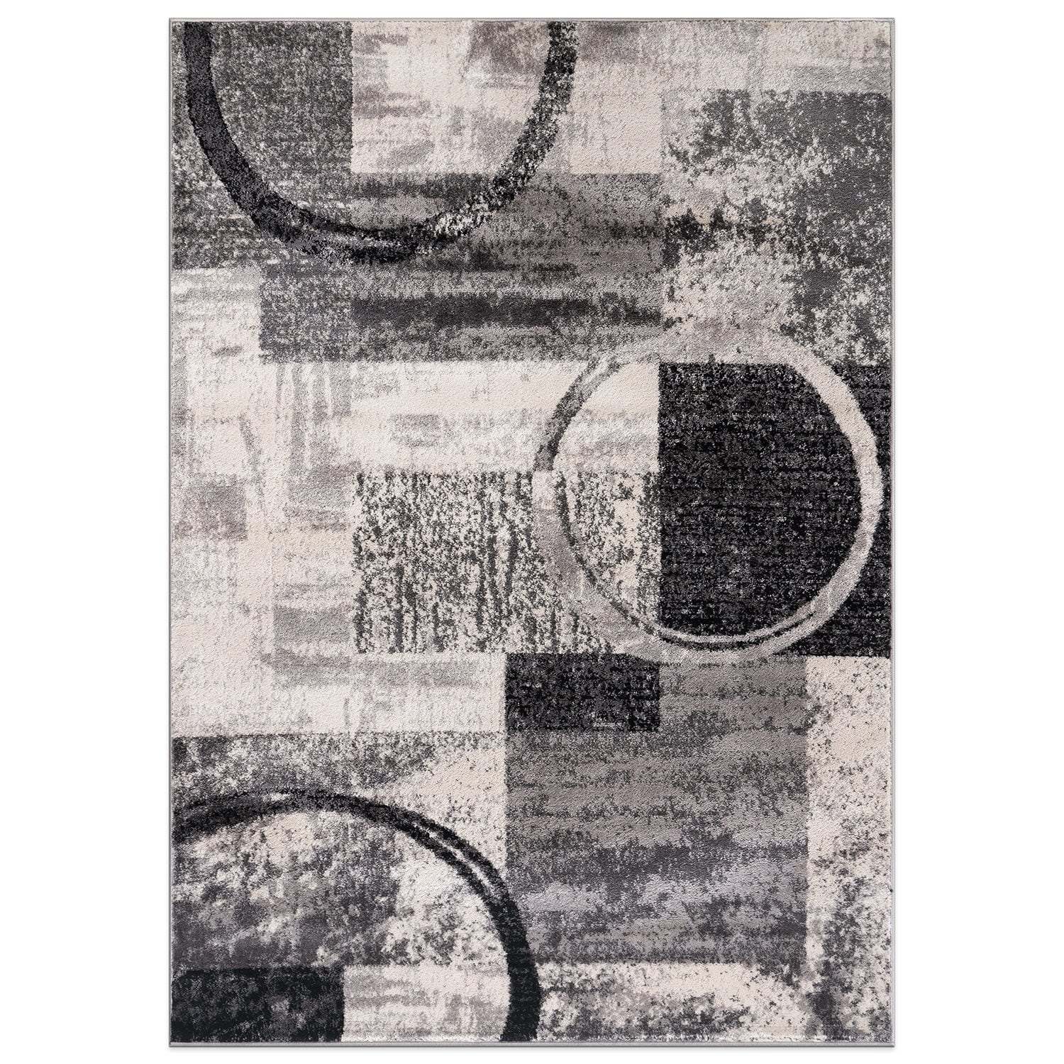 Tapis circulaire abstrait en polypropylène fabriqué à la machine, World Rug Gallery