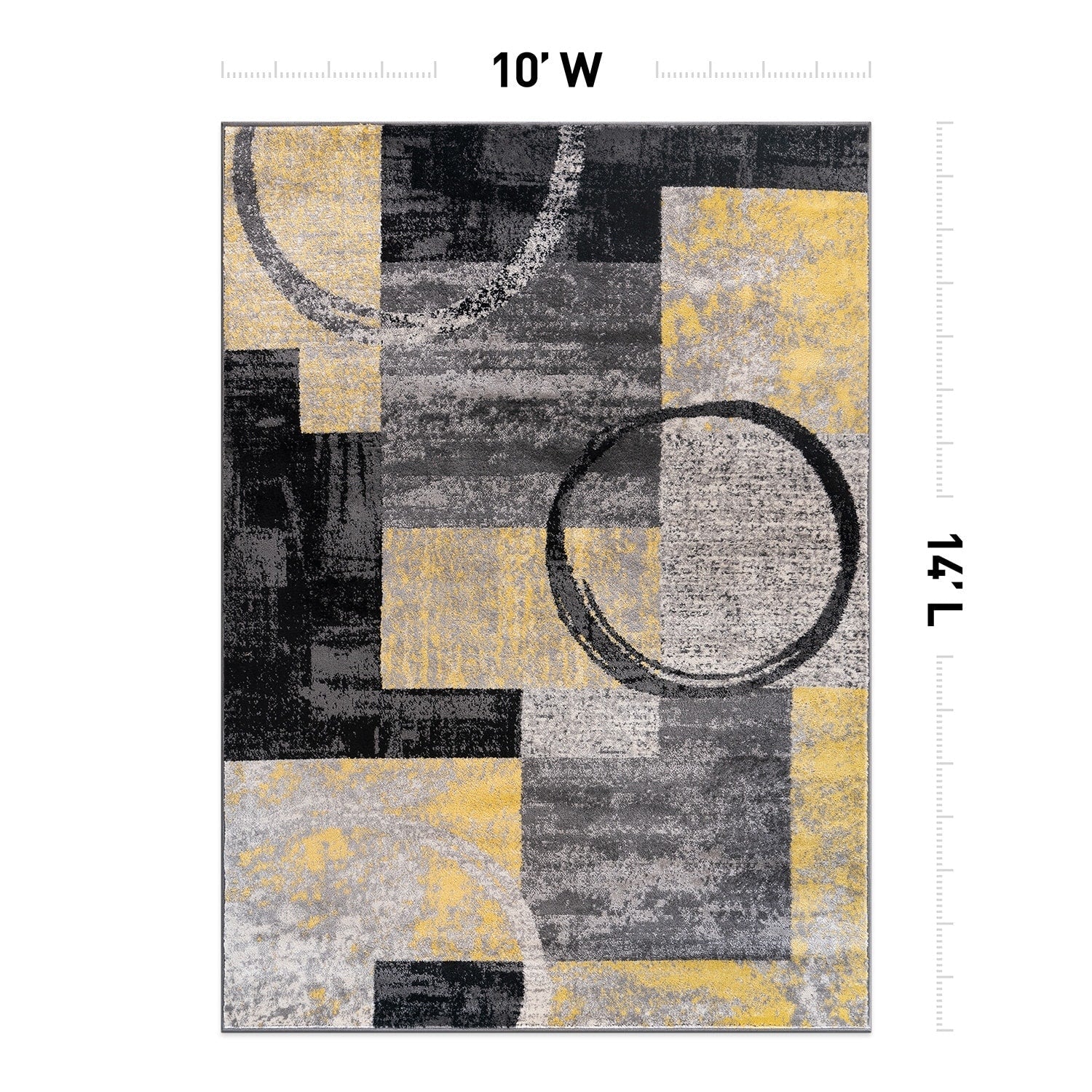 Tapis circulaire abstrait en polypropylène fabriqué à la machine, World Rug Gallery