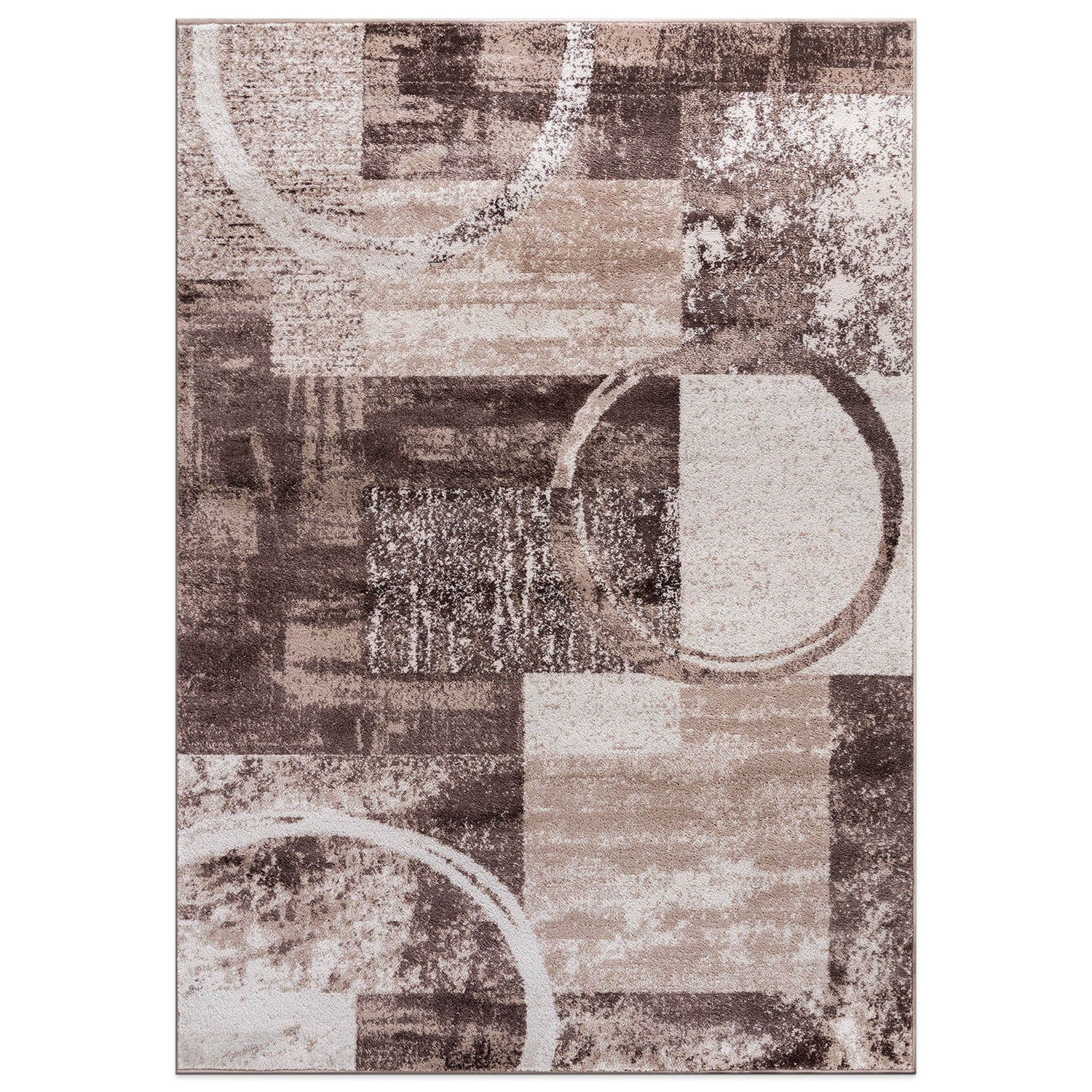 Tapis circulaire abstrait en polypropylène fabriqué à la machine, World Rug Gallery