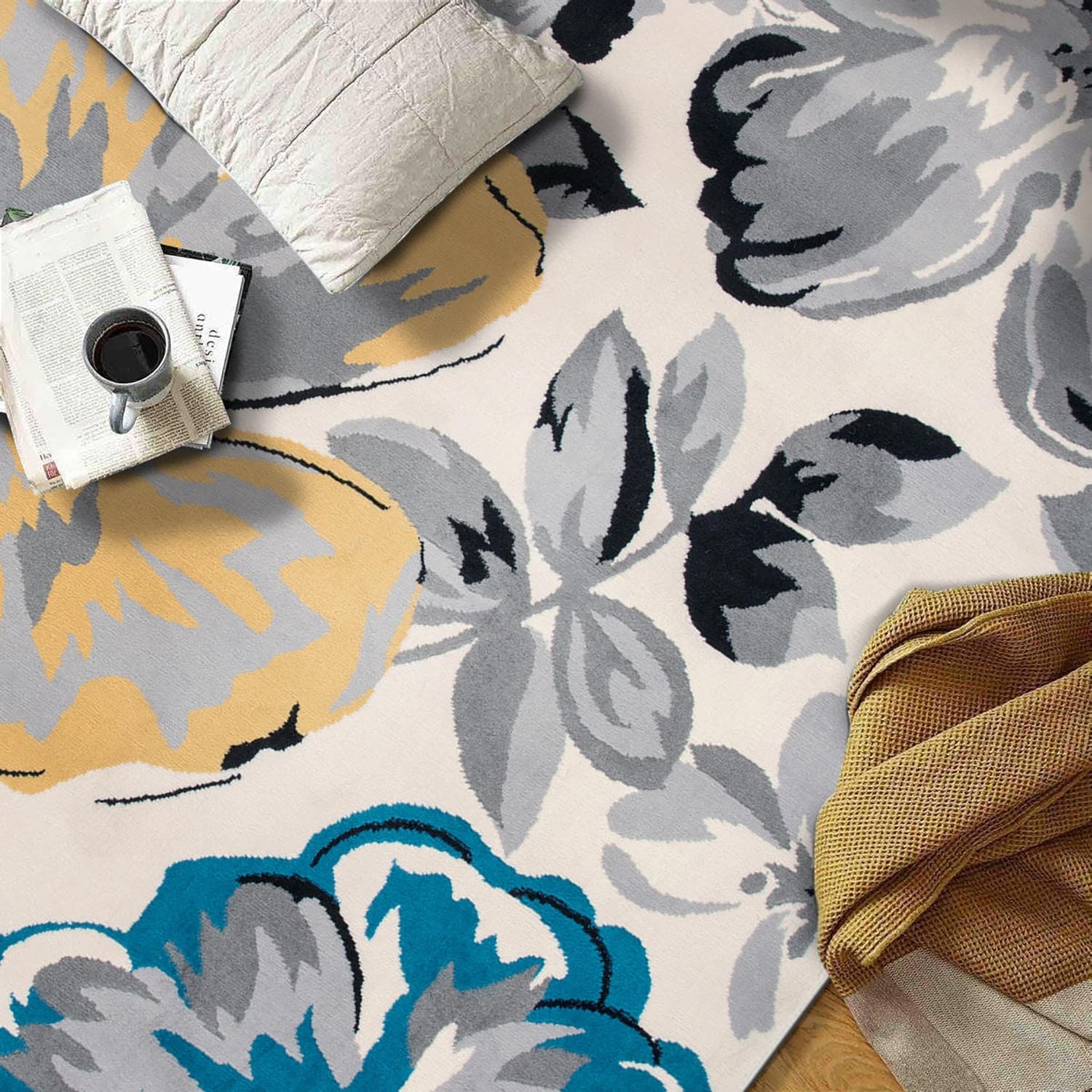 Tapis à motif floral moderne World Rug Gallery