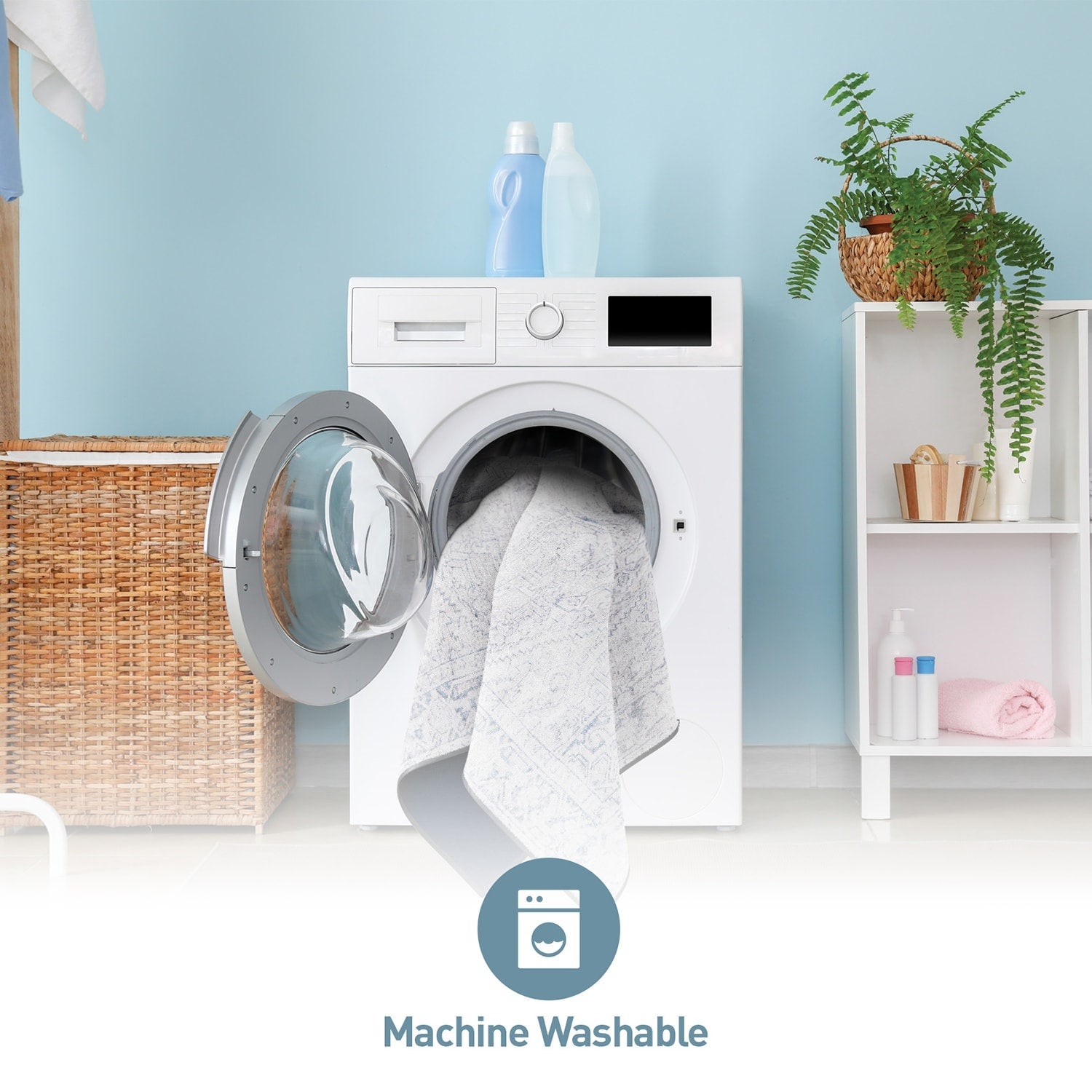 Tapis antidérapant lavable en machine à motif médaillon bohème vintage World Rug Gallery