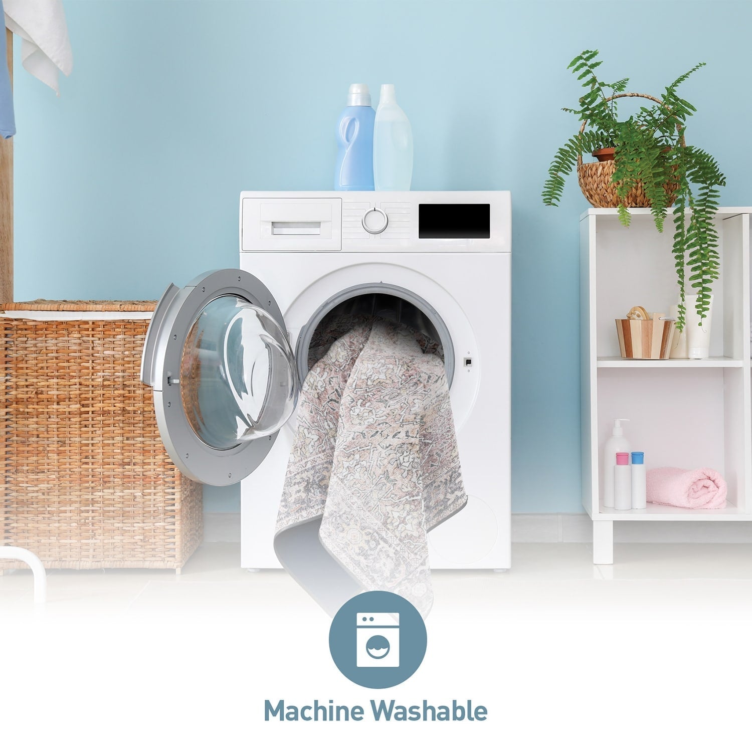 Tapis antidérapant lavable en machine, style vintage, World Rug Gallery