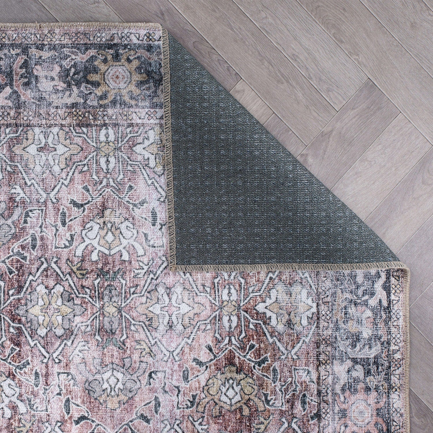 Tapis antidérapant lavable en machine, style vintage, World Rug Gallery