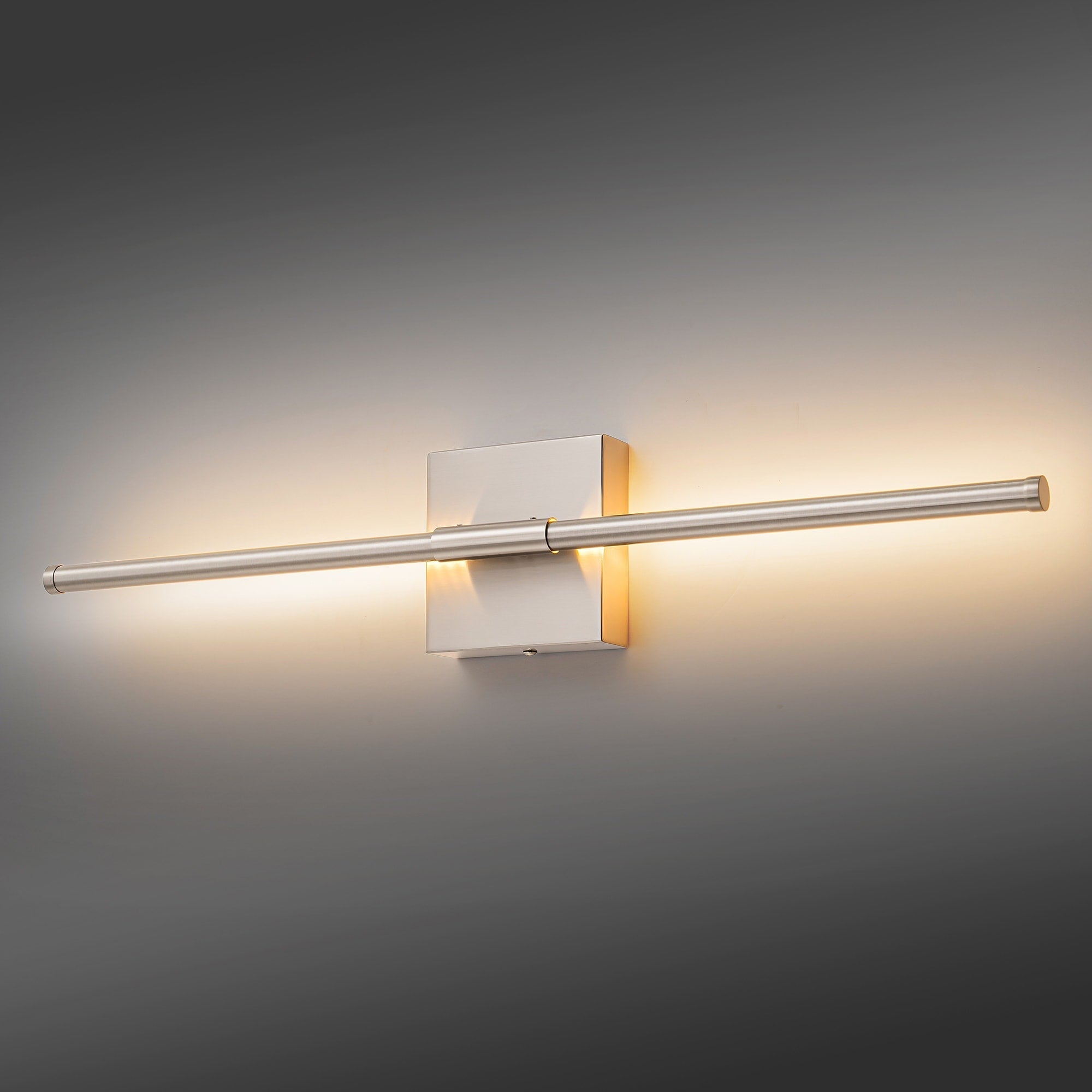 Applique murale linéaire moderne à 1 ampoule, noire/dorée/nickel, à LED, à intensité variable, pour salle de bain