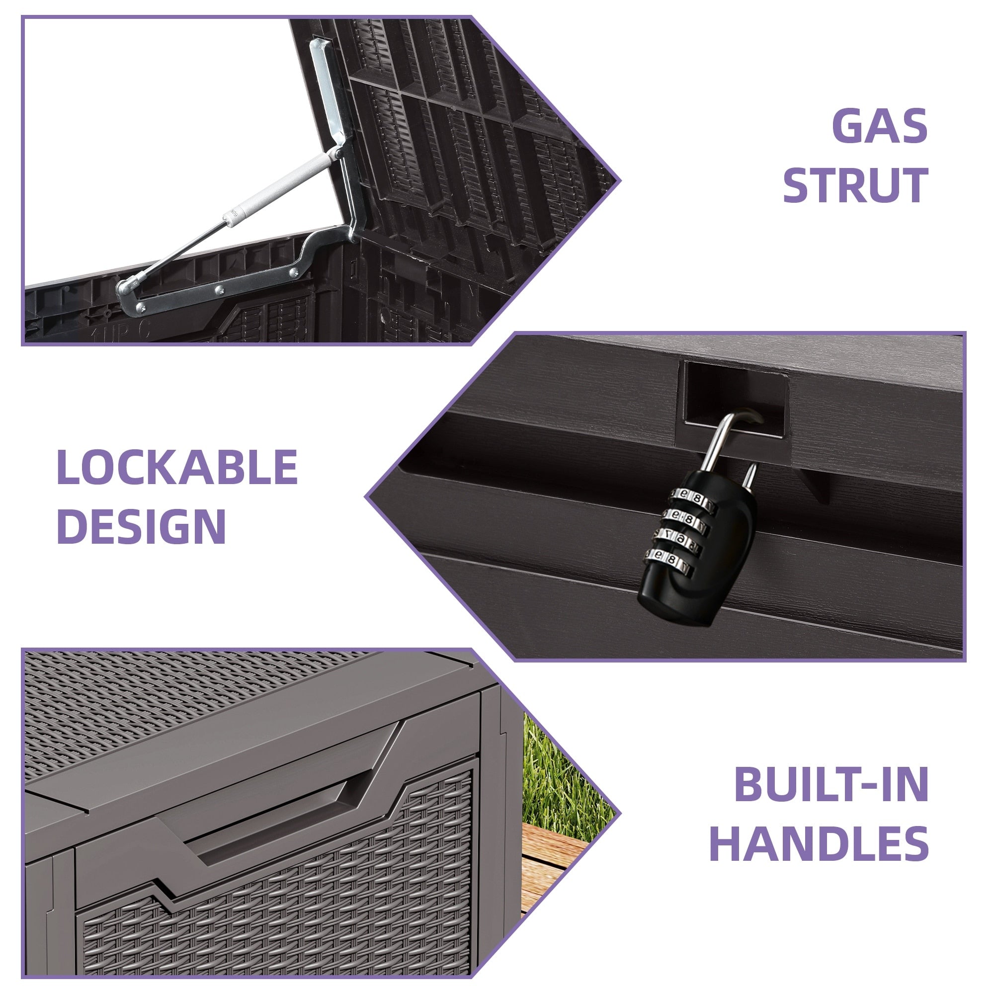 Coffre de rangement extérieur étanche de 100 gallons - N/A