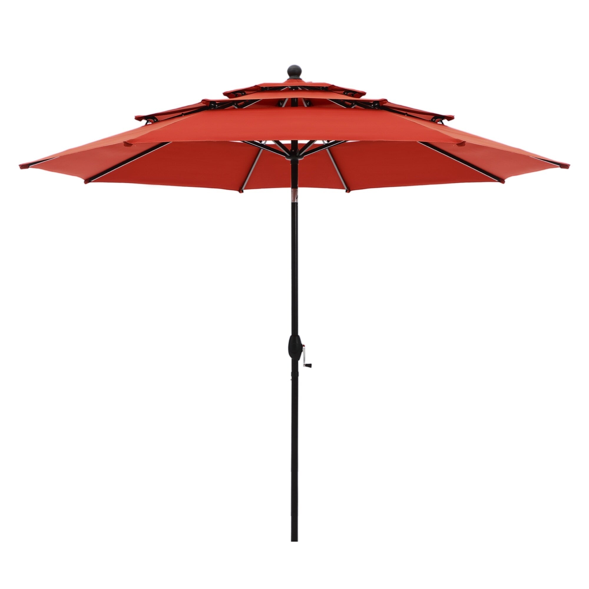 Parasol de terrasse inclinable à 3 niveaux de 10 pieds de MAISON ARTS, parasol d'extérieur à double ventilation avec lumières LED