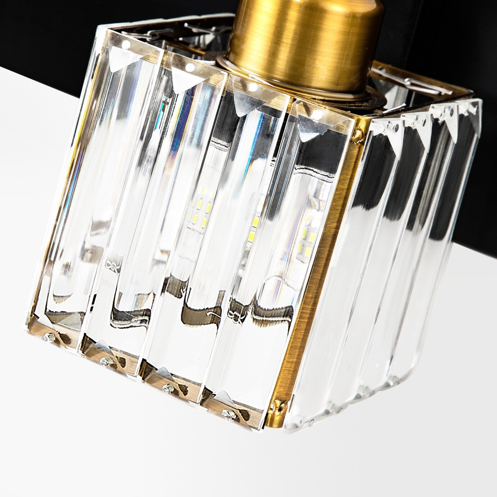 Applique murale de salle de bain 2/3/4/5 lumières avec abat-jour en cristal