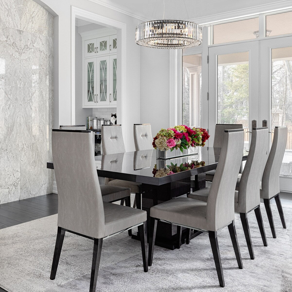 Lustre de ferme de 63 cm à 8 lumières, lustre en cristal, lustre tambour pour salle à manger, salon, chambre à coucher, cuisine