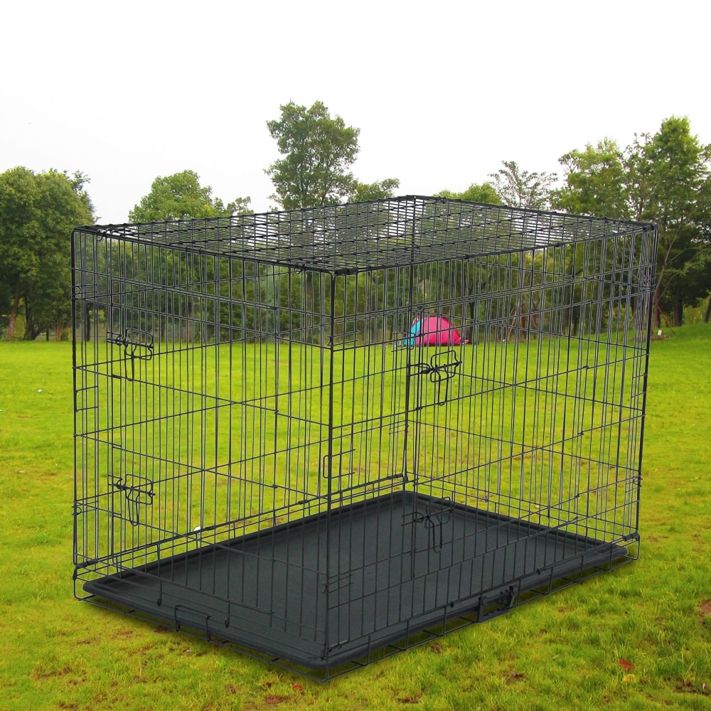 Cage pliable en acier pour animaux de compagnie de 24 à 48 pouces, cage pour chat et chien, parc pour animaux en fil de fer