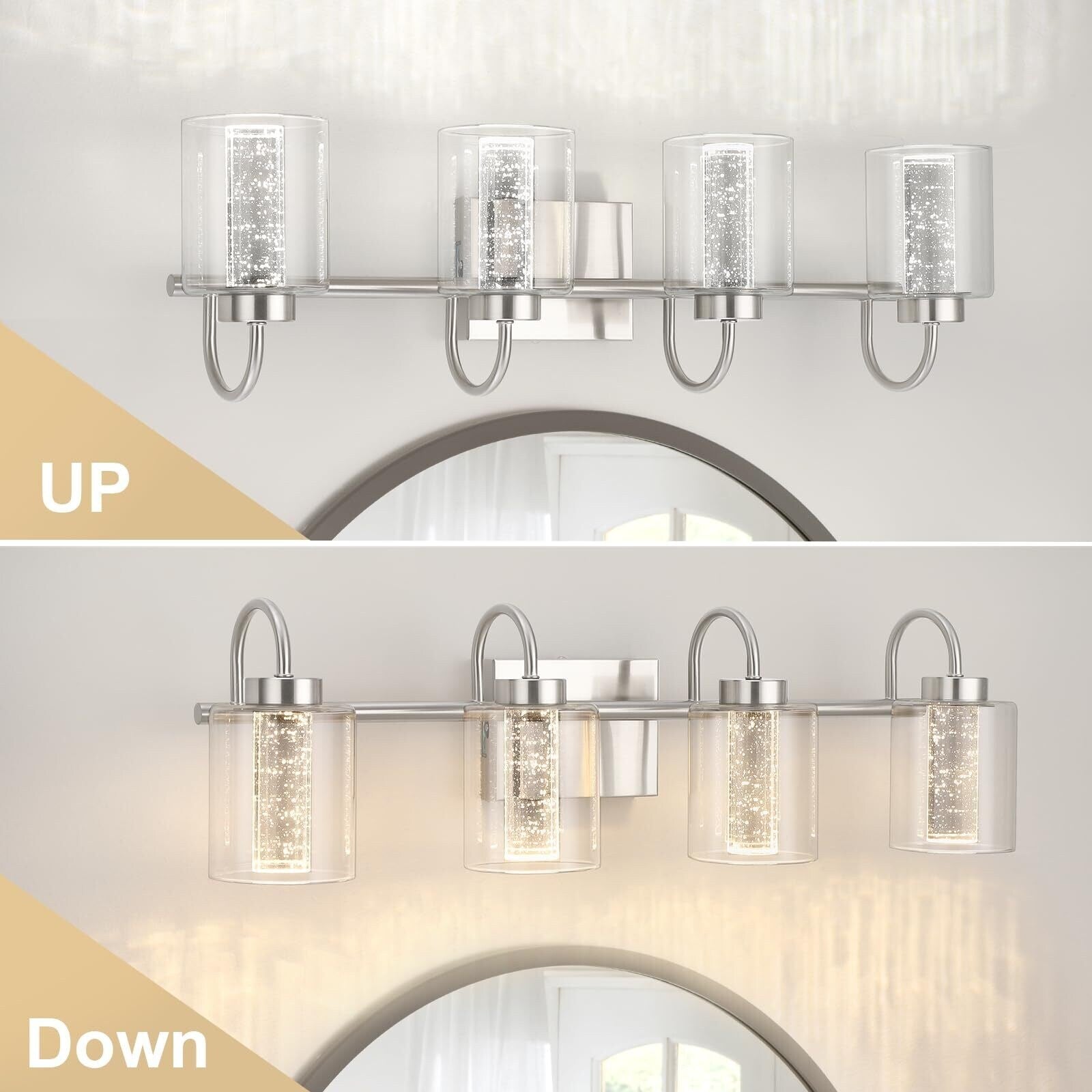 Luminaires de salle de bain 3/4/5/6 lumières en nickel brossé