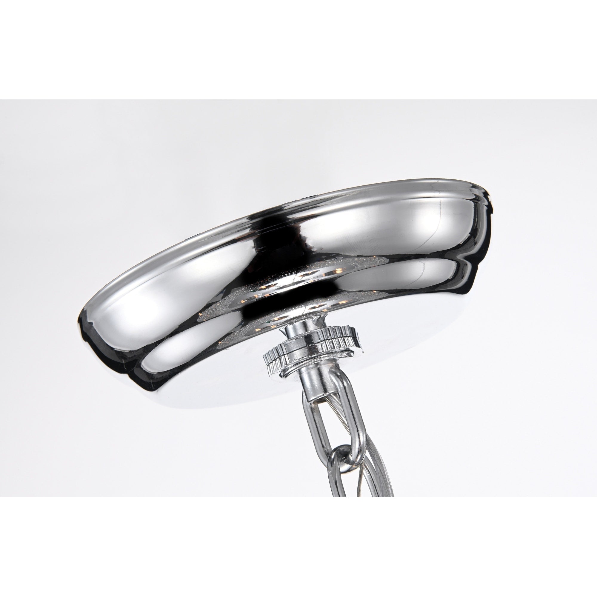 Lustre tambour à perles rondes avec cristaux suspendus