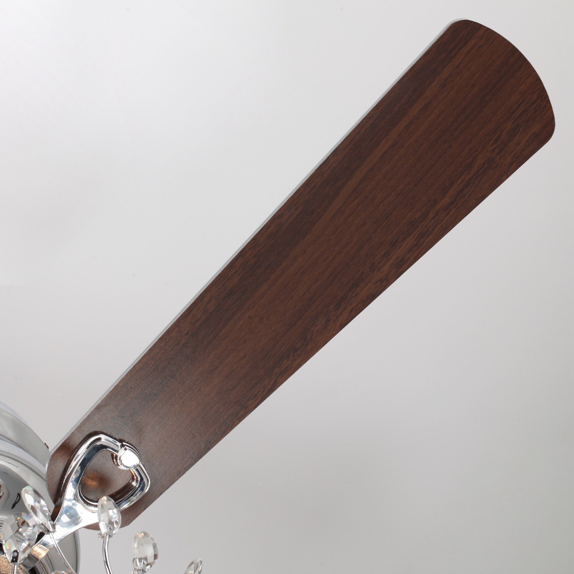 Ventilateur de plafond encastré moderne réversible à 5 pales en cristal avec télécommande