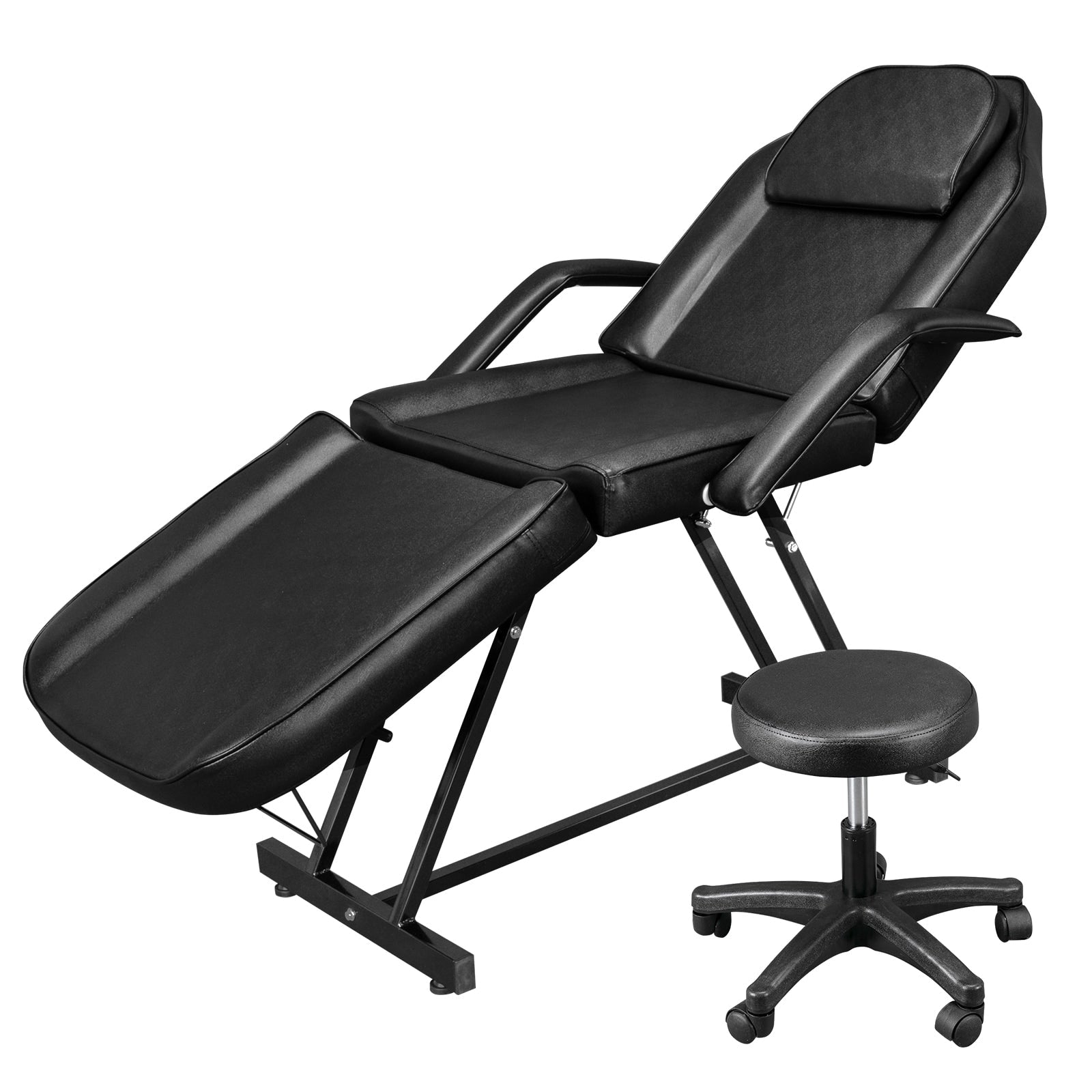 Chaise de massage réglable pour salon de beauté, spa, tatouage, avec tabouret
