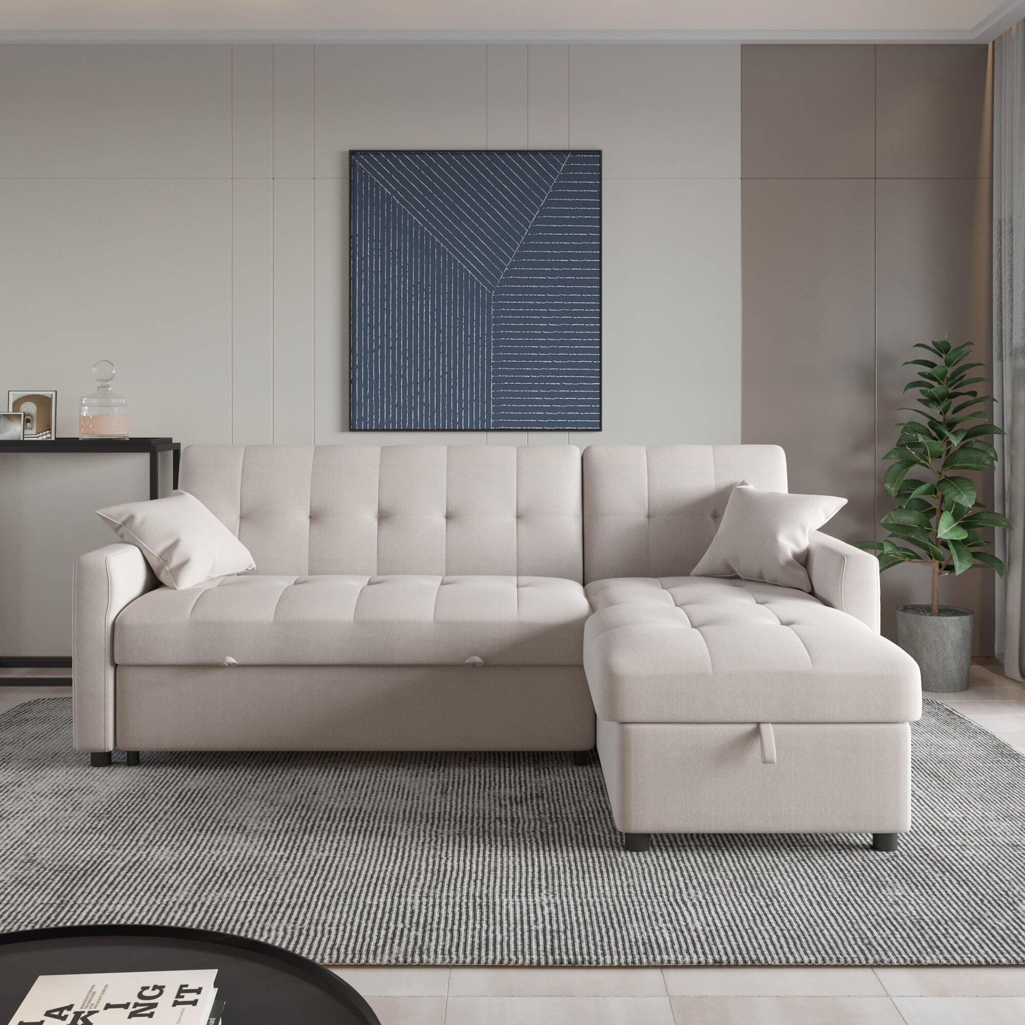 Canapé-lit et chaise longue réversibles de 82 po de large