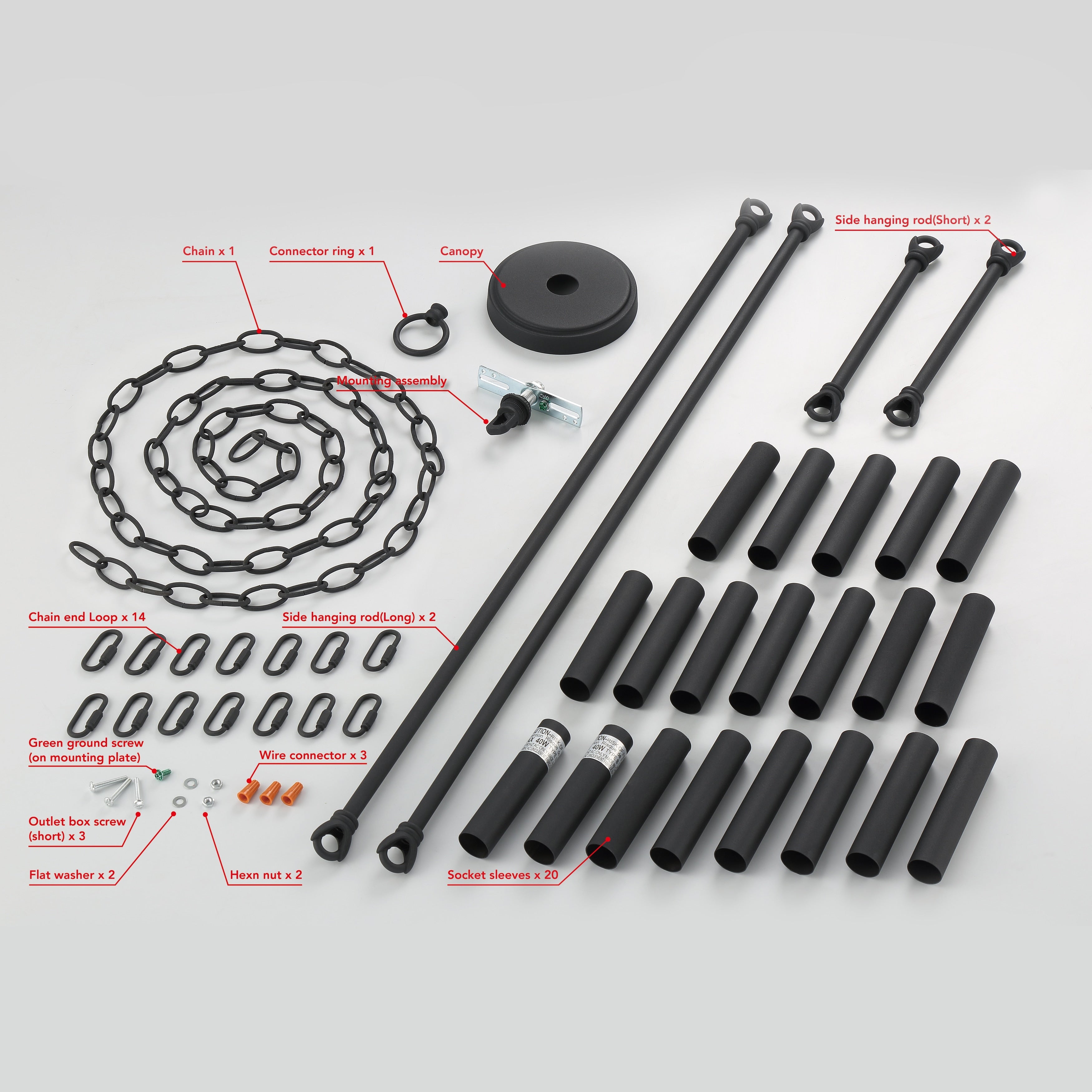 Lustre rond en forme de roue de chariot de style ferme moderne Acroma à 20 lumières de 40 po avec UL