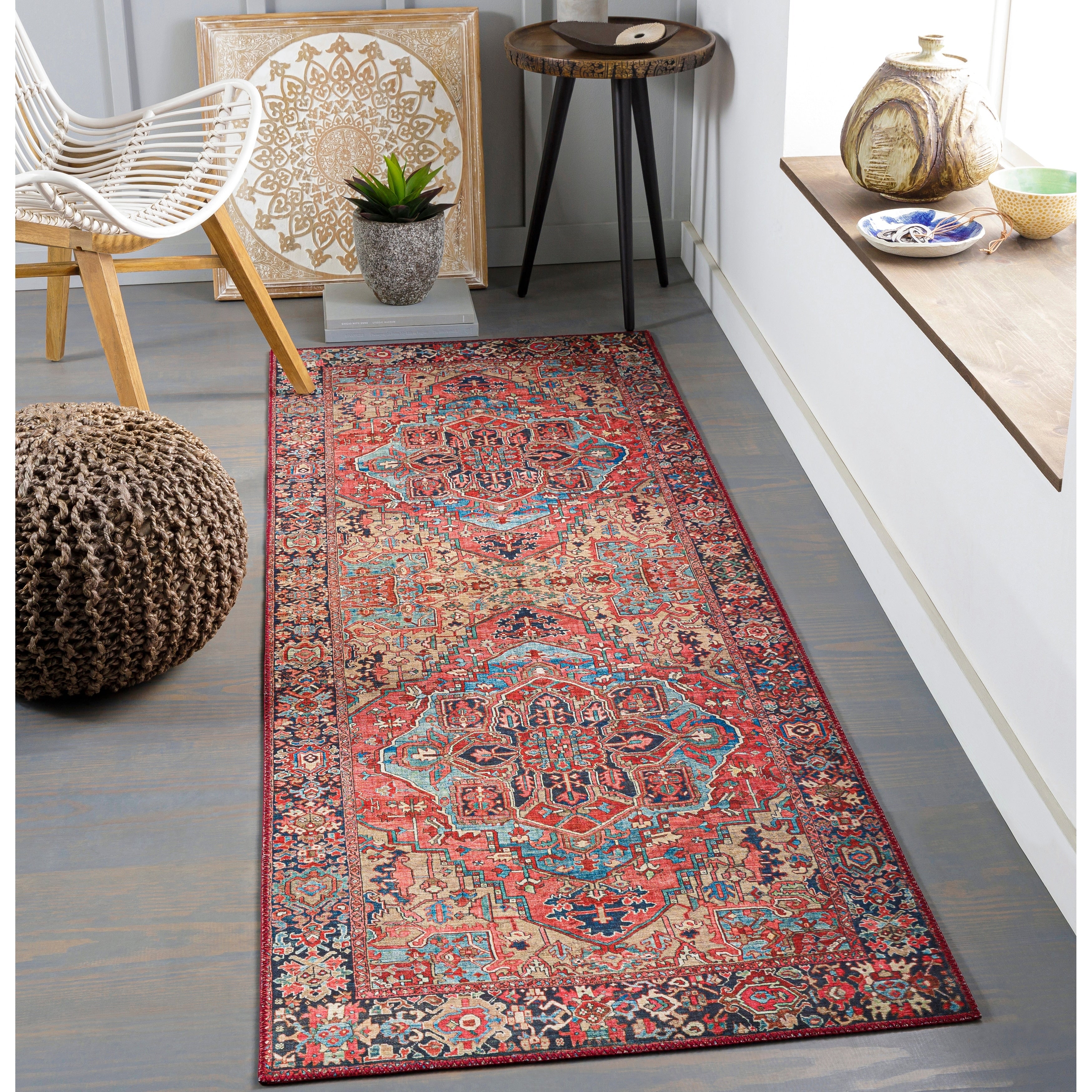 Tapis imprimé médaillon vintage Livabliss Adenia