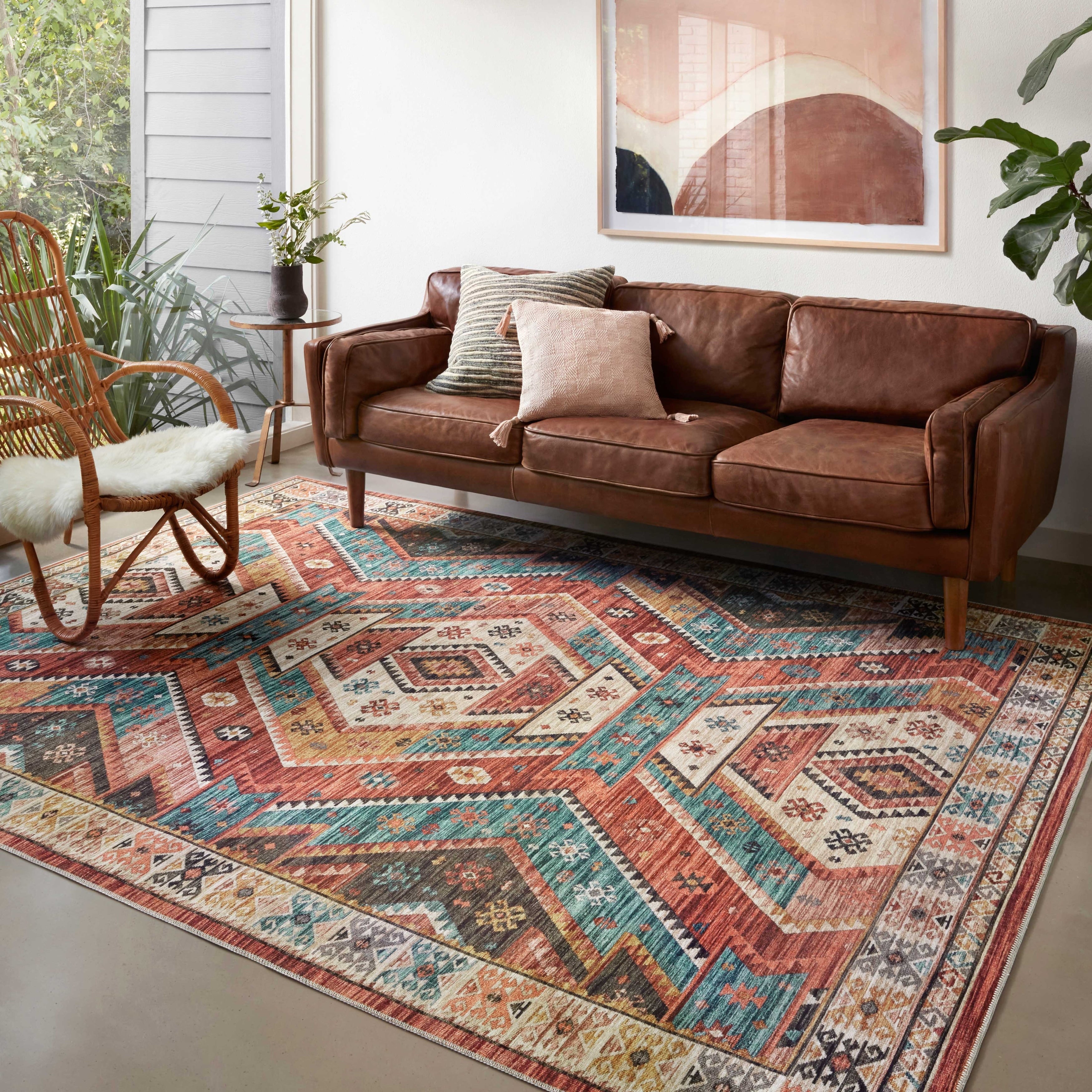 Tapis imprimé aztèque du sud-ouest d'Alexander Home Escalante