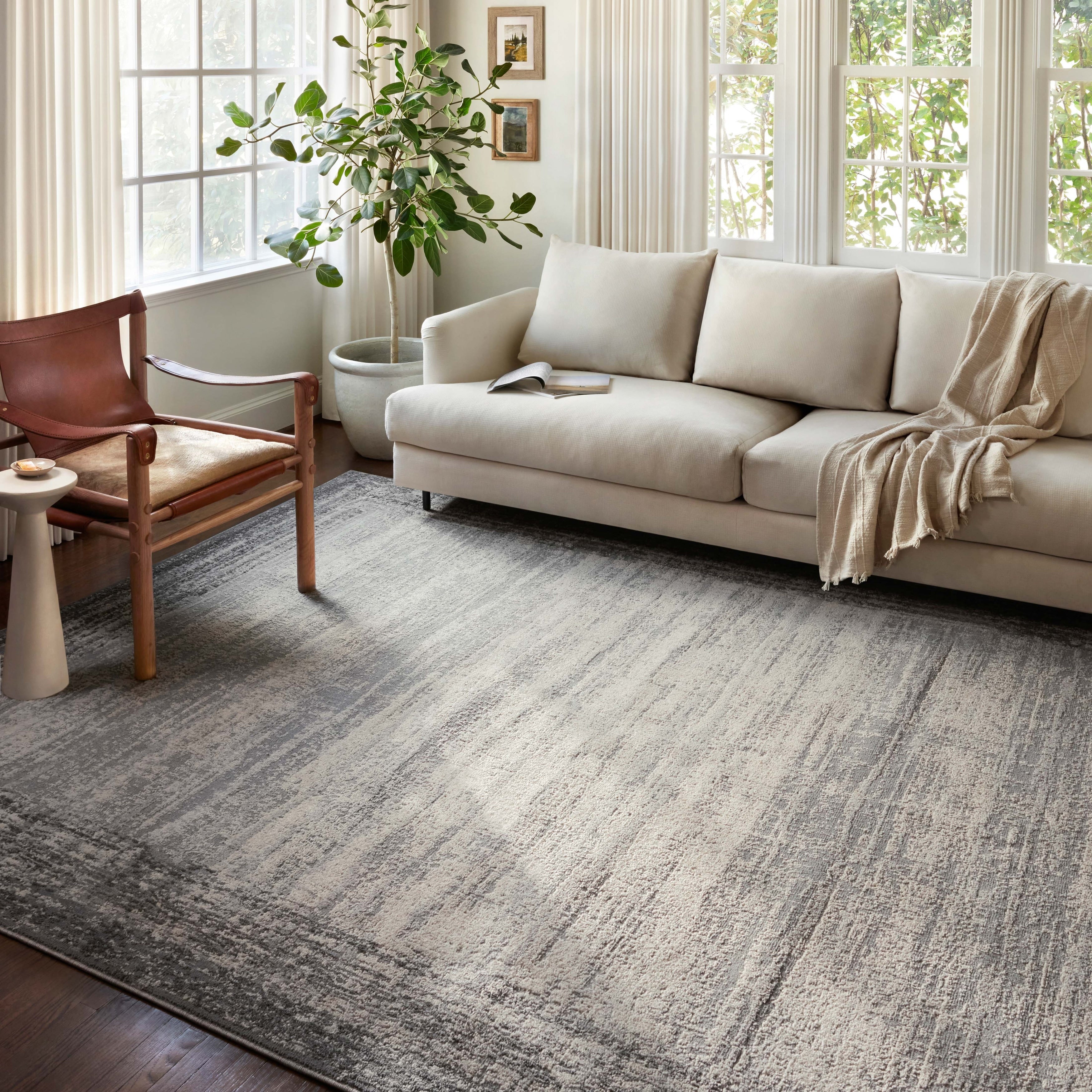 Tapis à bordure abstraite moderne Alexander Home Grant