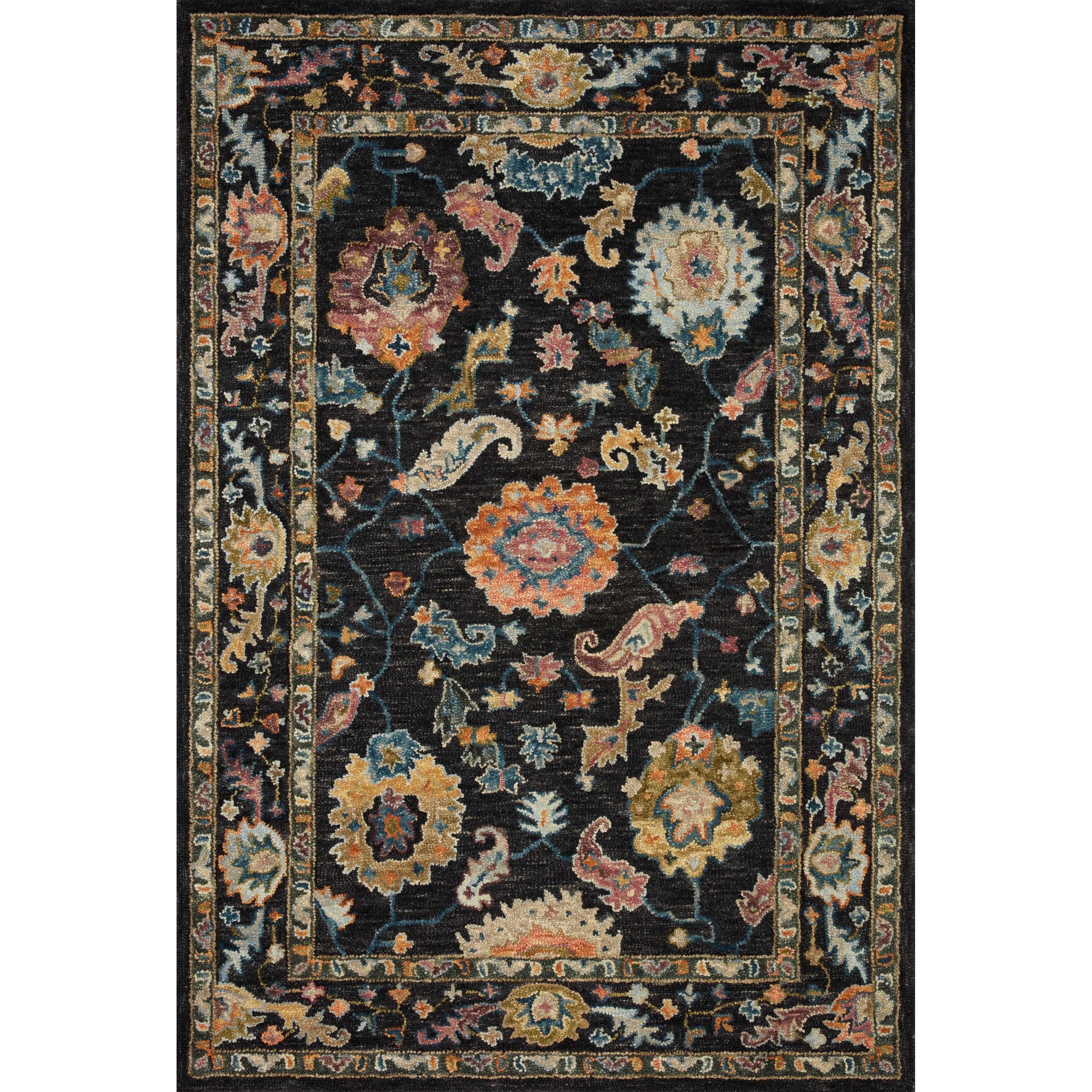 Tapis floral Alexander Home Megan crocheté à la main 100 % laine