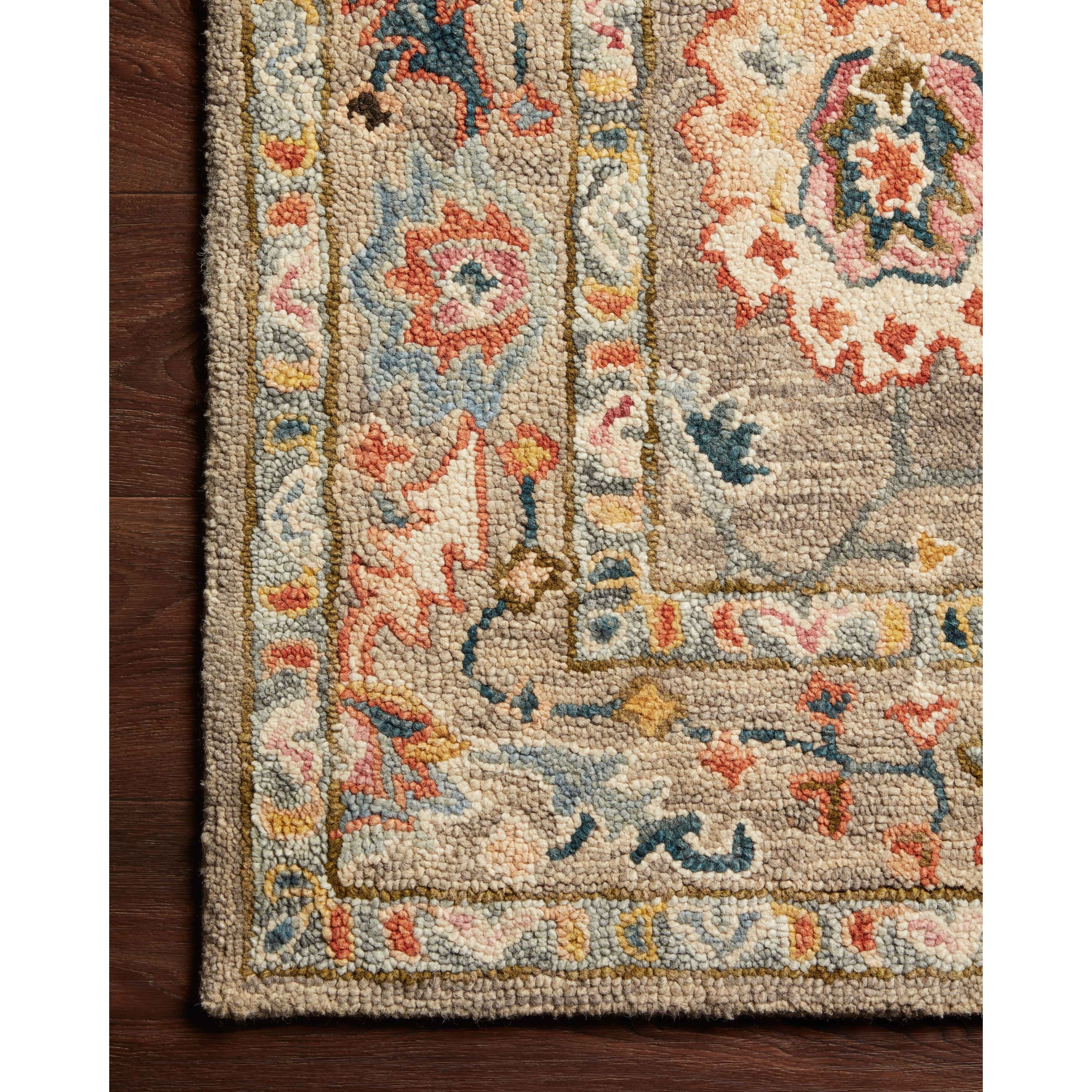 Tapis floral Alexander Home Megan crocheté à la main 100 % laine