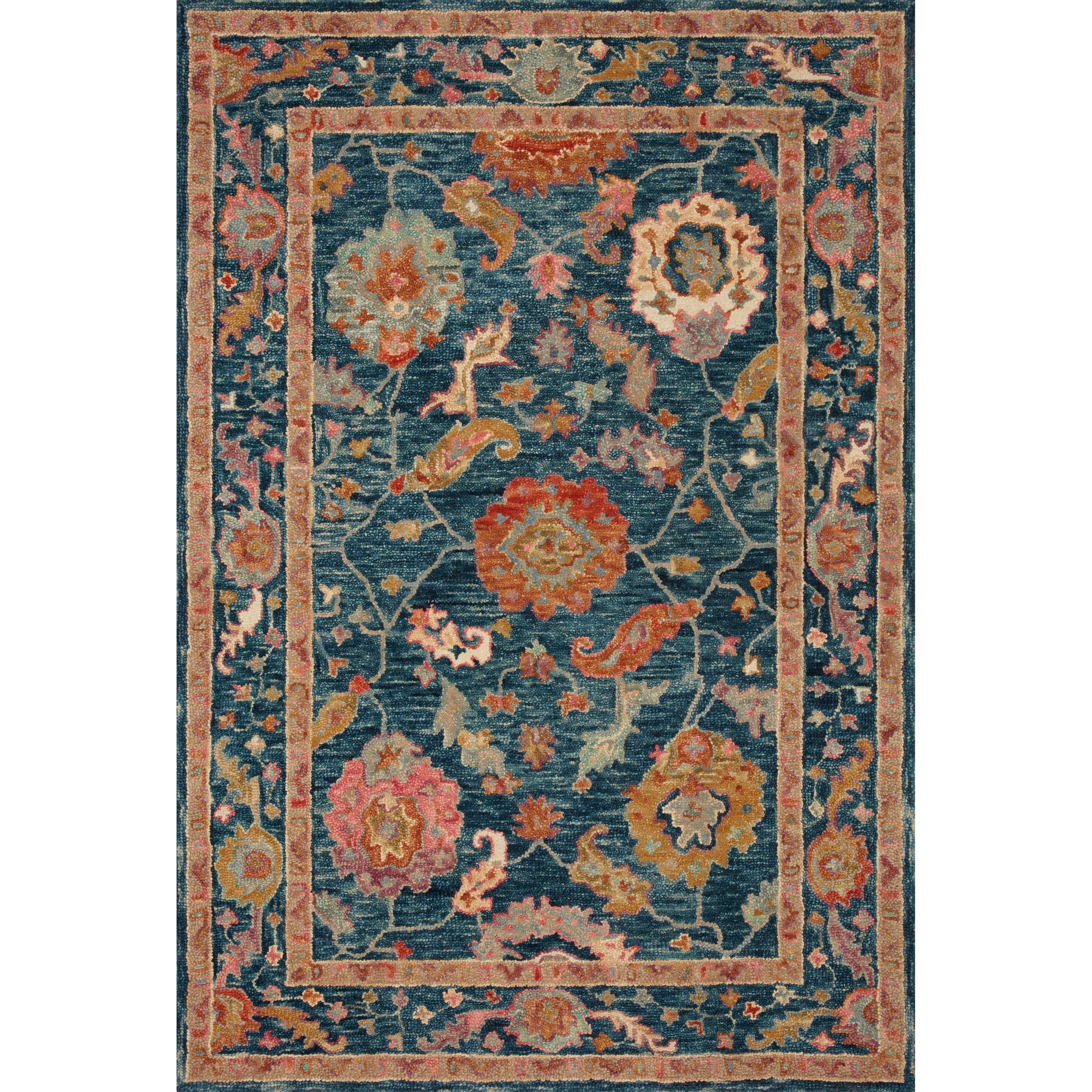 Tapis floral Alexander Home Megan crocheté à la main 100 % laine