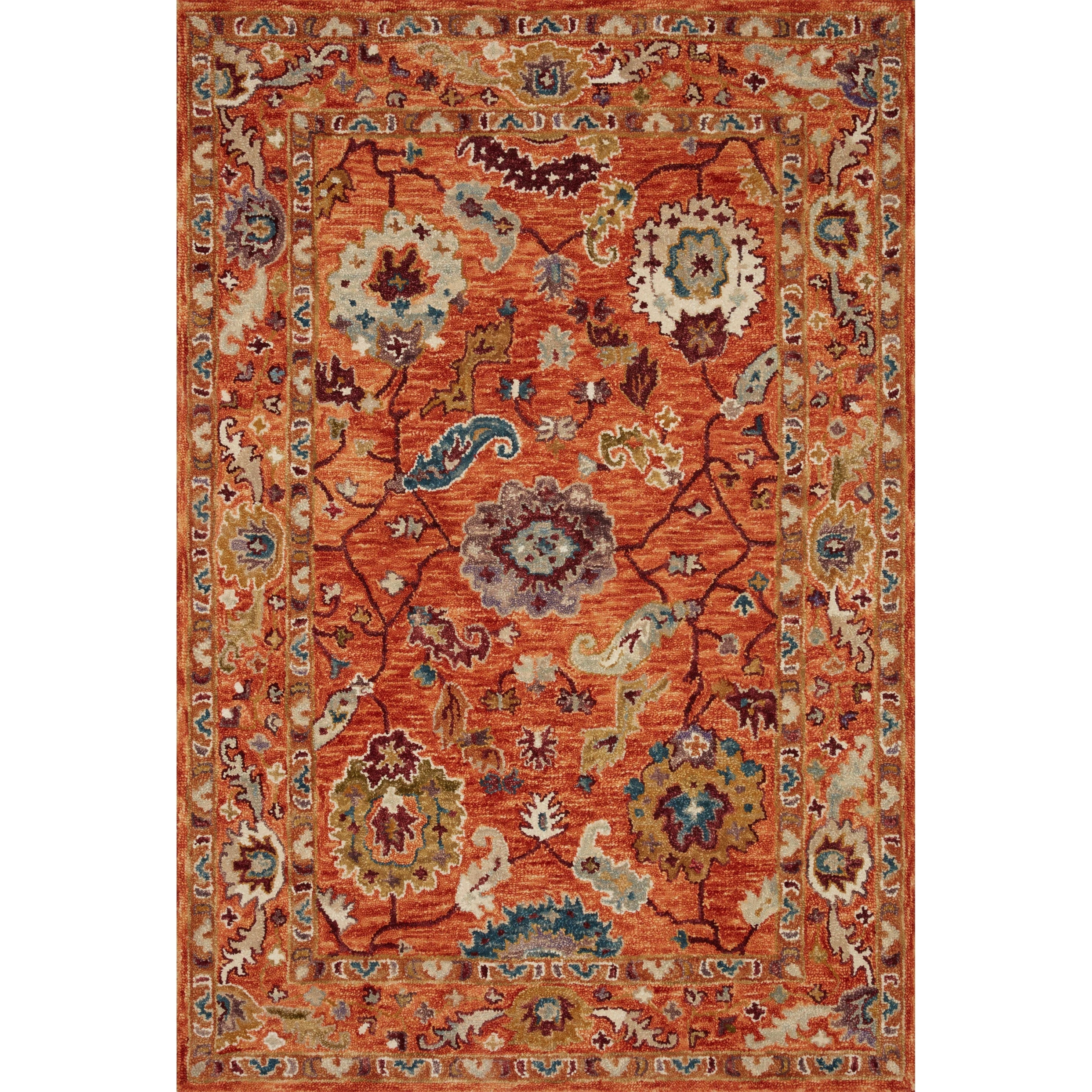 Tapis floral Alexander Home Megan crocheté à la main 100 % laine