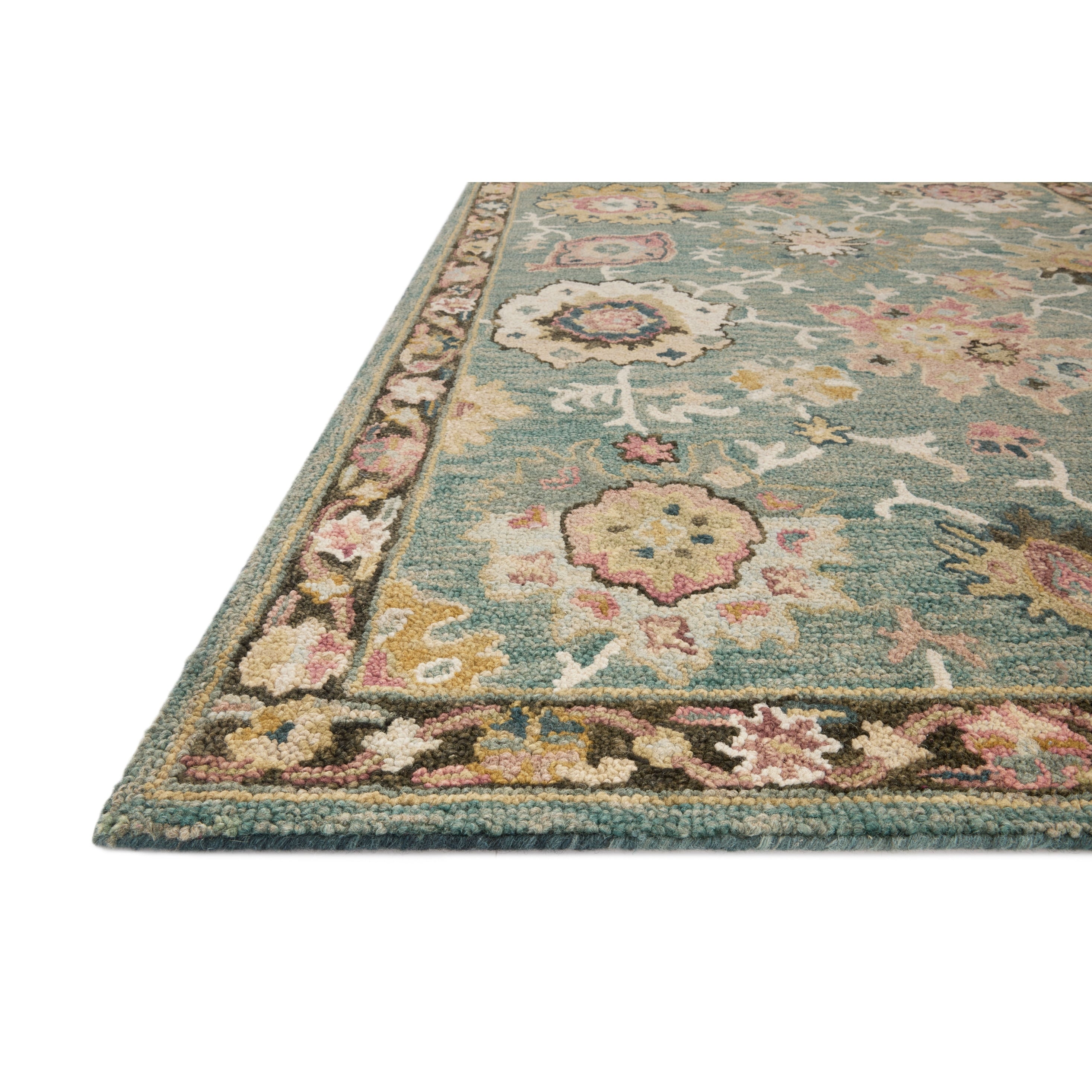 Tapis floral Alexander Home Megan crocheté à la main 100 % laine