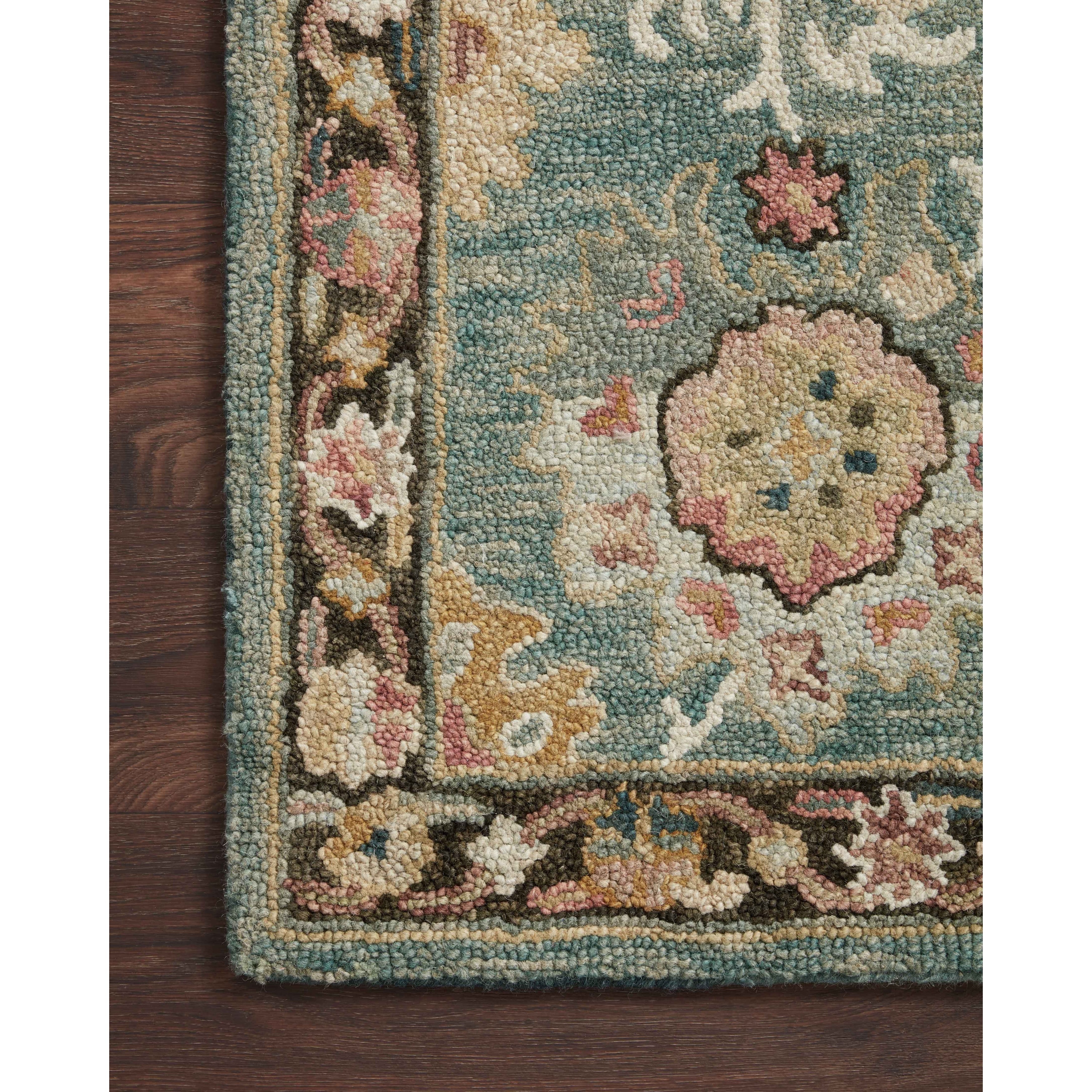 Tapis floral Alexander Home Megan crocheté à la main 100 % laine
