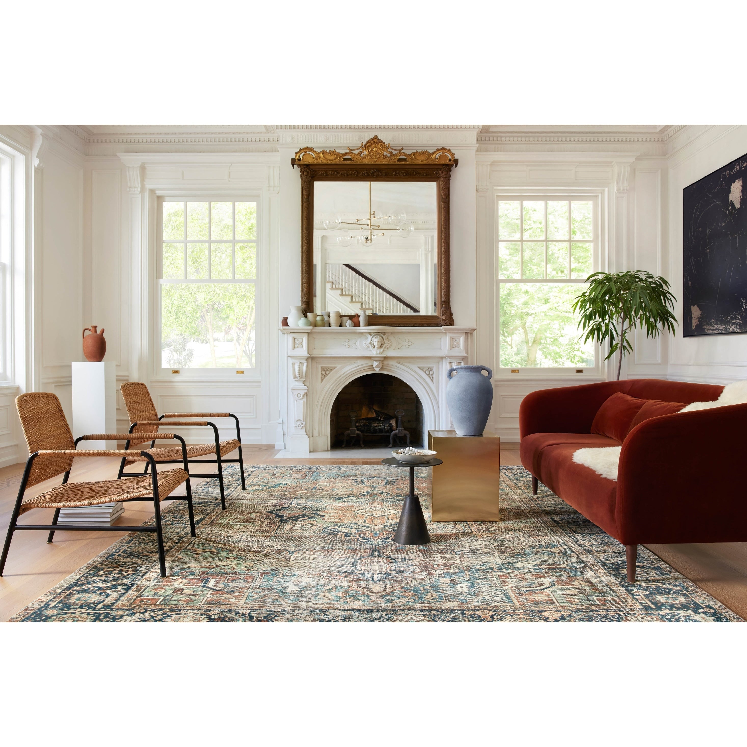 Tapis ultra moelleux Alexander Home Sara Boho Terracotta Medallion