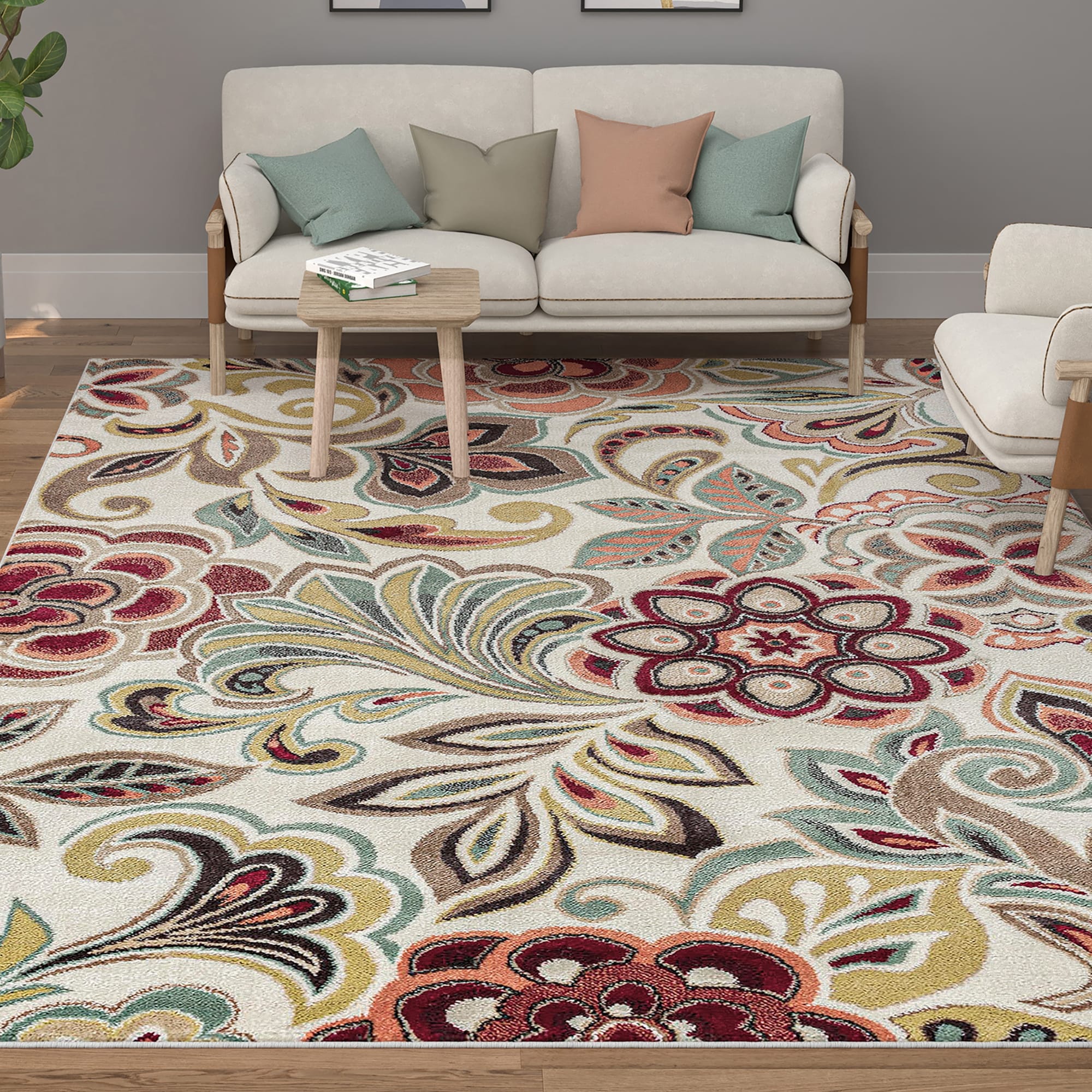 Tapis d'intérieur à motif floral Decora Farmhouse