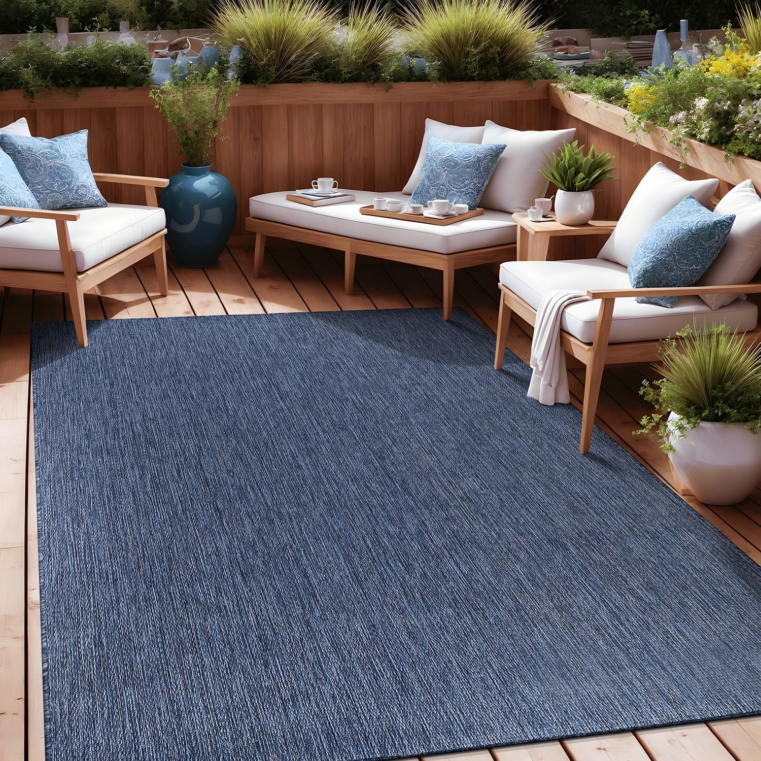 Tapis lavable Aloha pour intérieur et extérieur, résistant, pour terrasse, salon