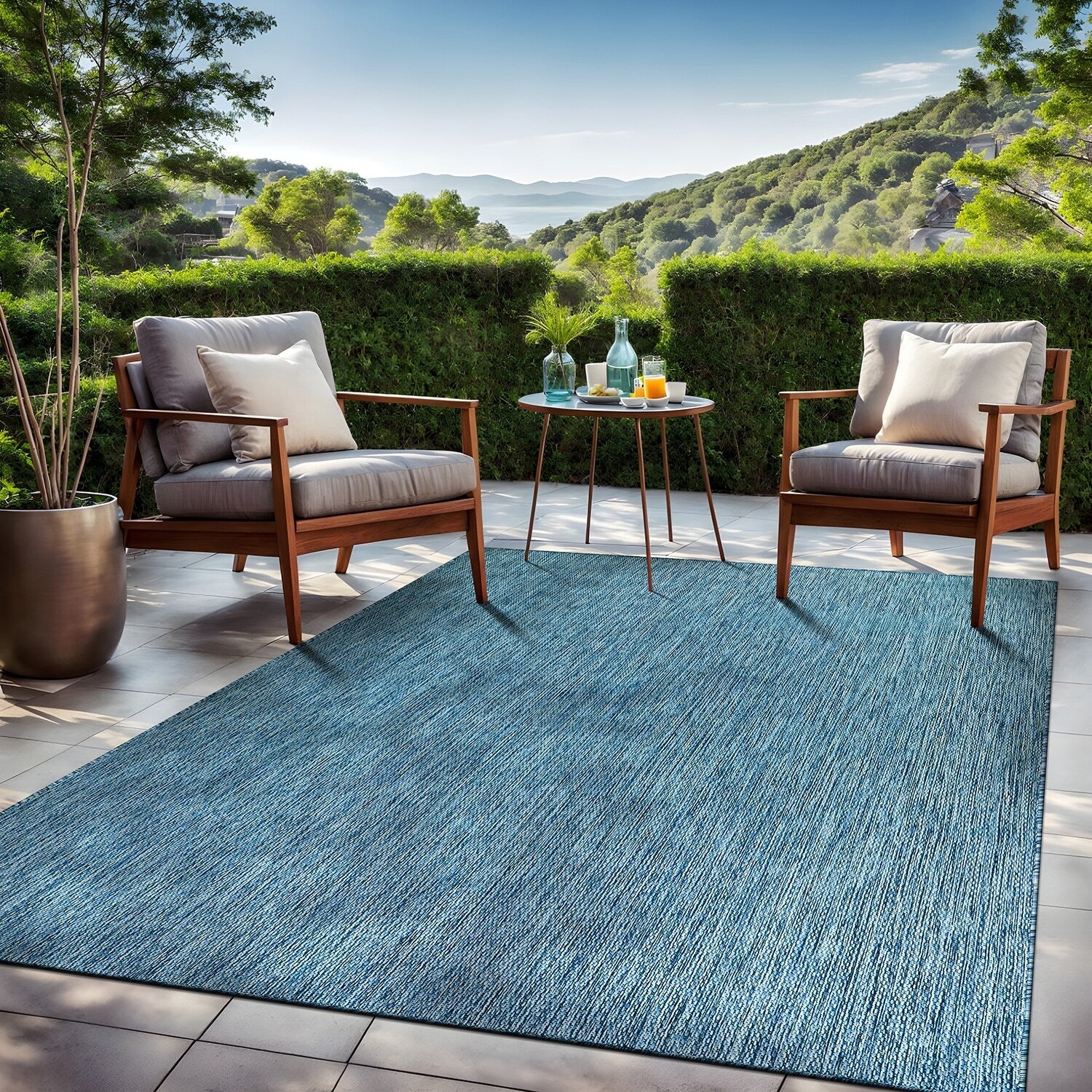 Tapis lavable Aloha pour intérieur et extérieur, résistant, pour terrasse, salon