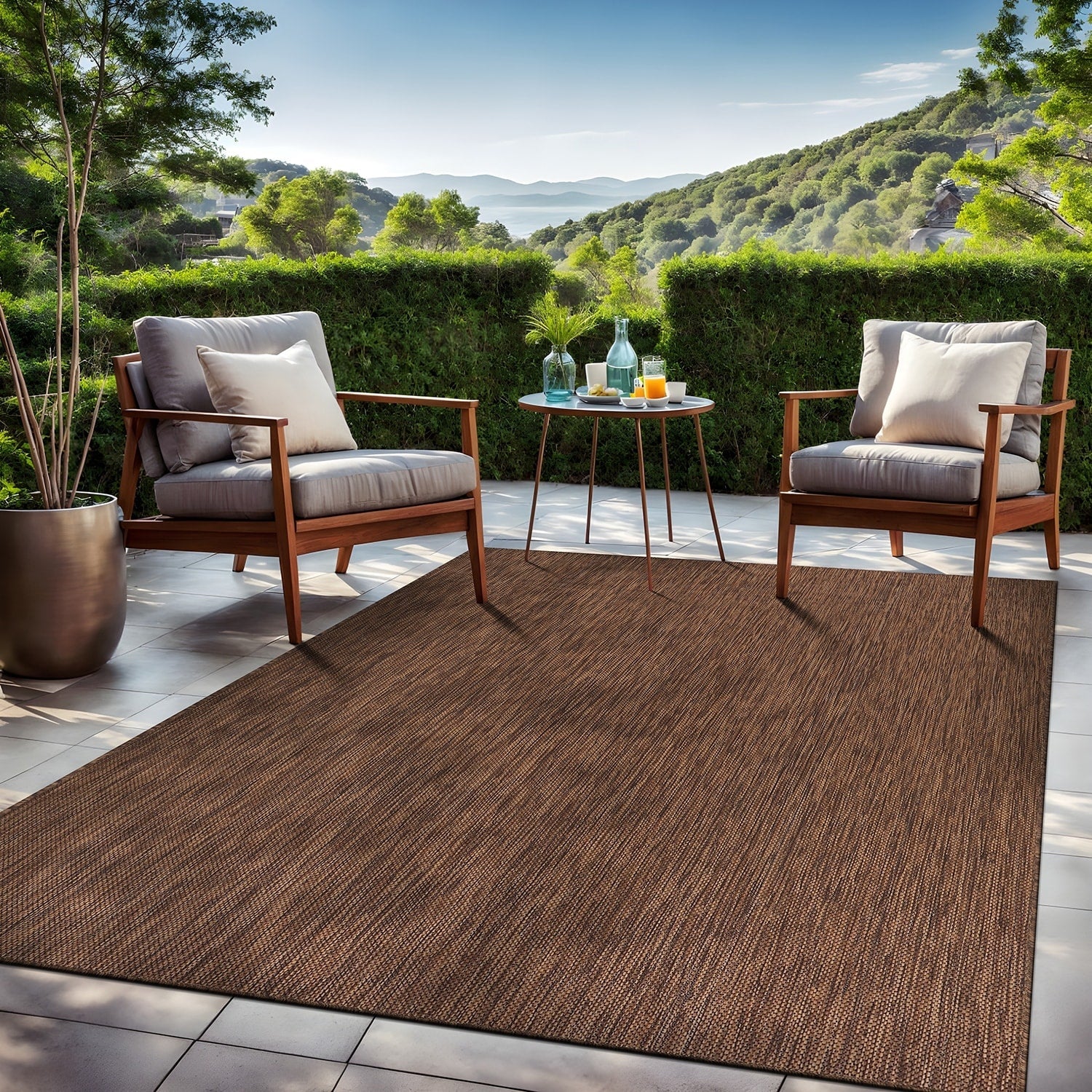 Tapis lavable Aloha pour intérieur et extérieur, résistant, pour terrasse, salon