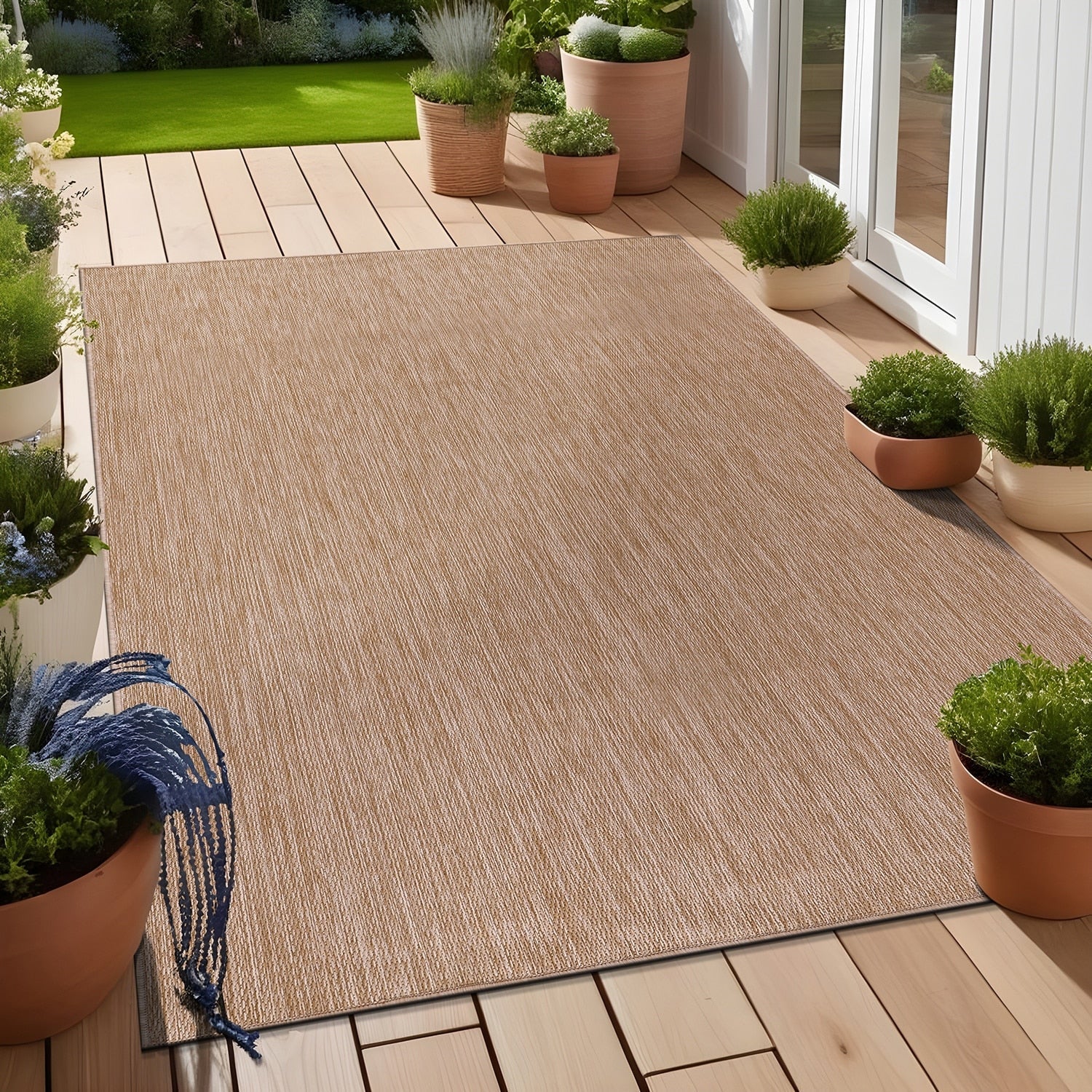 Tapis lavable Aloha pour intérieur et extérieur, résistant, pour terrasse, salon