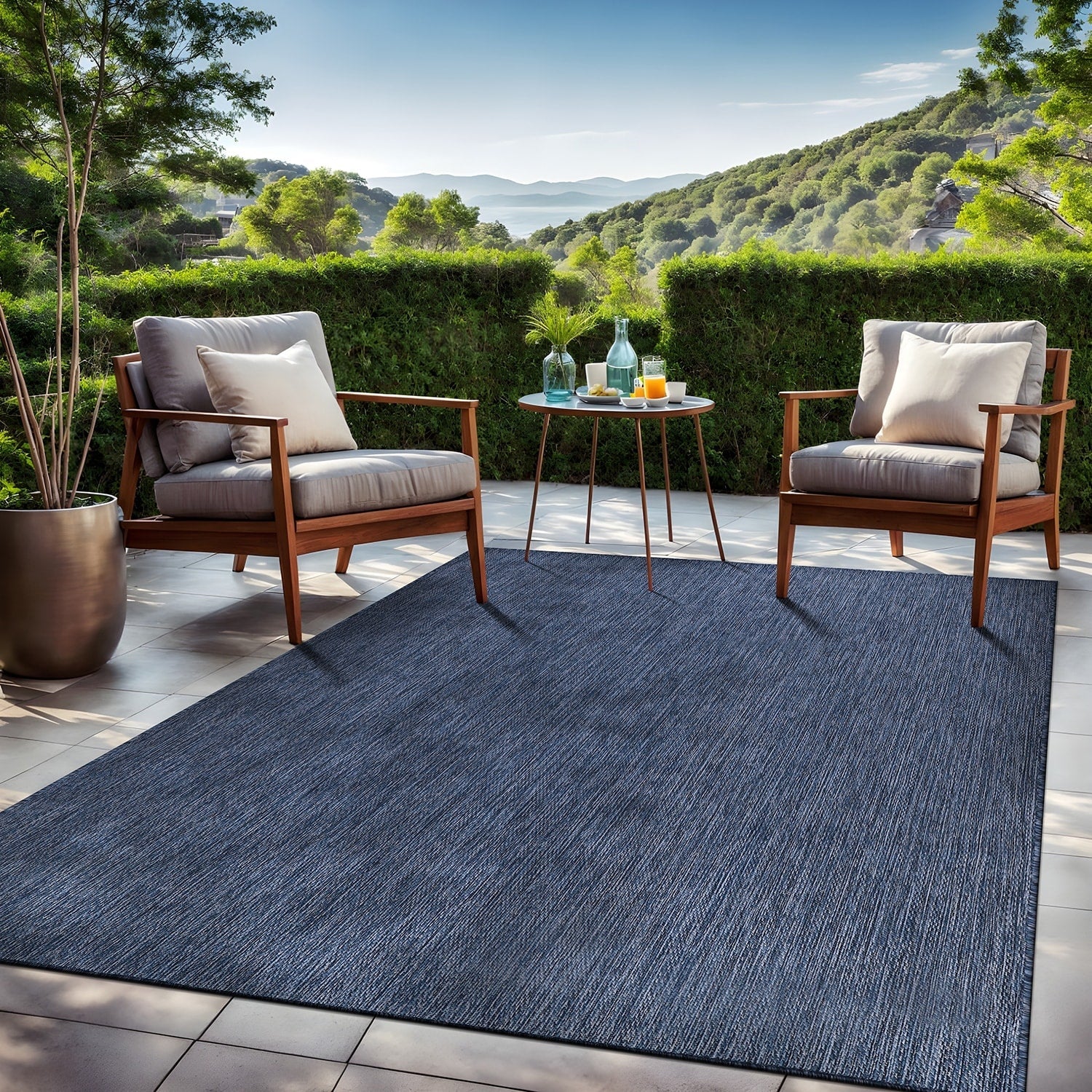 Tapis lavable Aloha pour intérieur et extérieur, résistant, pour terrasse, salon