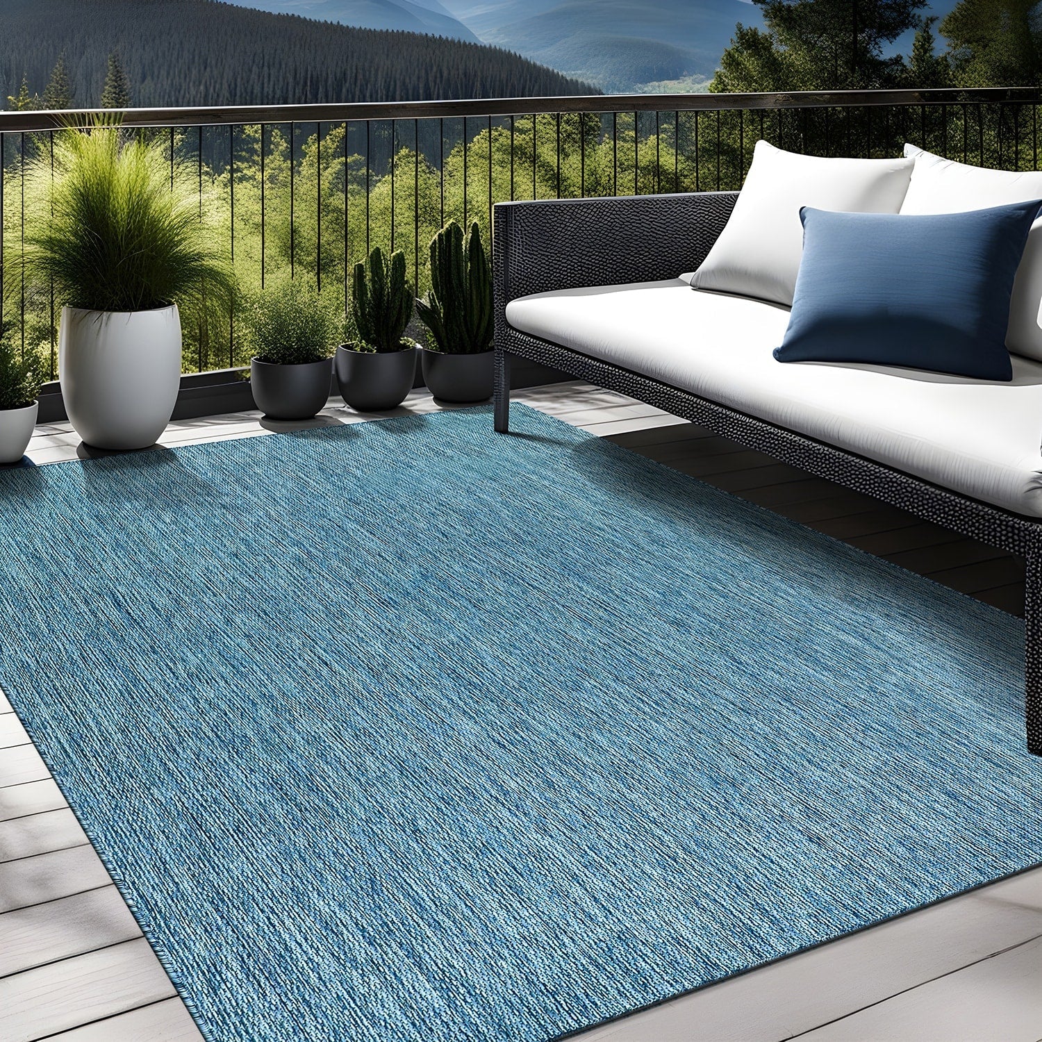 Tapis lavable Aloha pour intérieur et extérieur, résistant, pour terrasse, salon