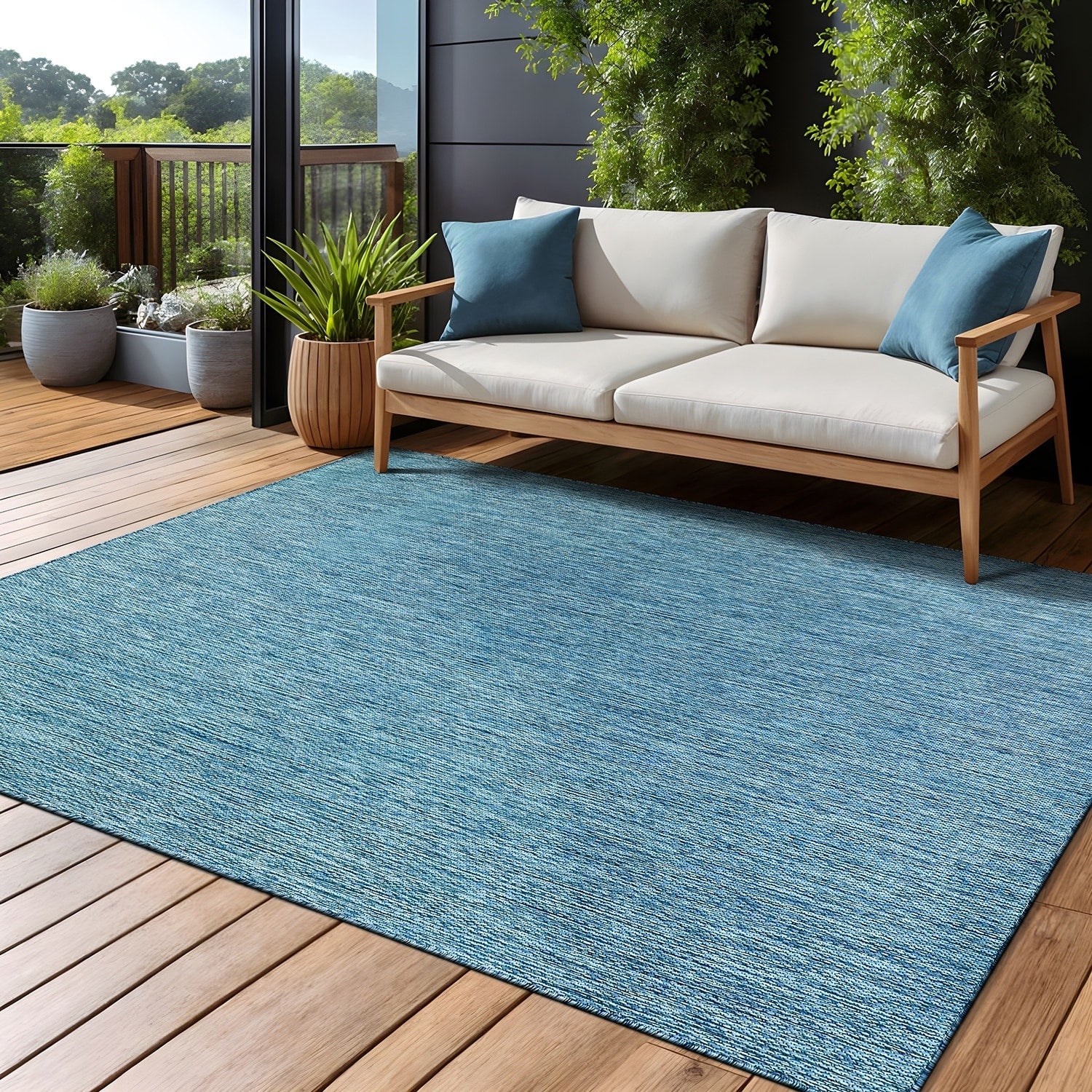 Tapis lavable Aloha pour intérieur et extérieur, résistant, pour terrasse, salon