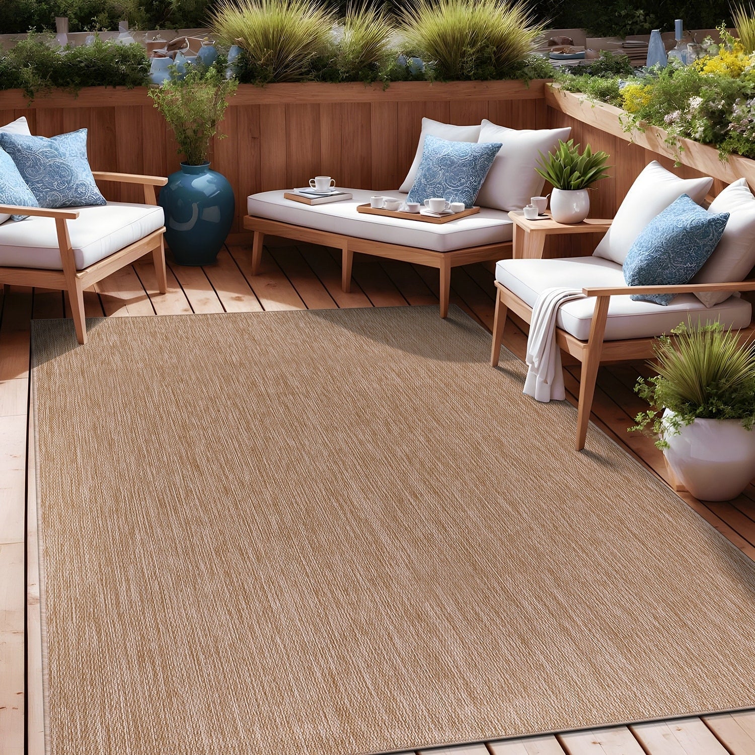 Tapis lavable Aloha pour intérieur et extérieur, résistant, pour terrasse, salon